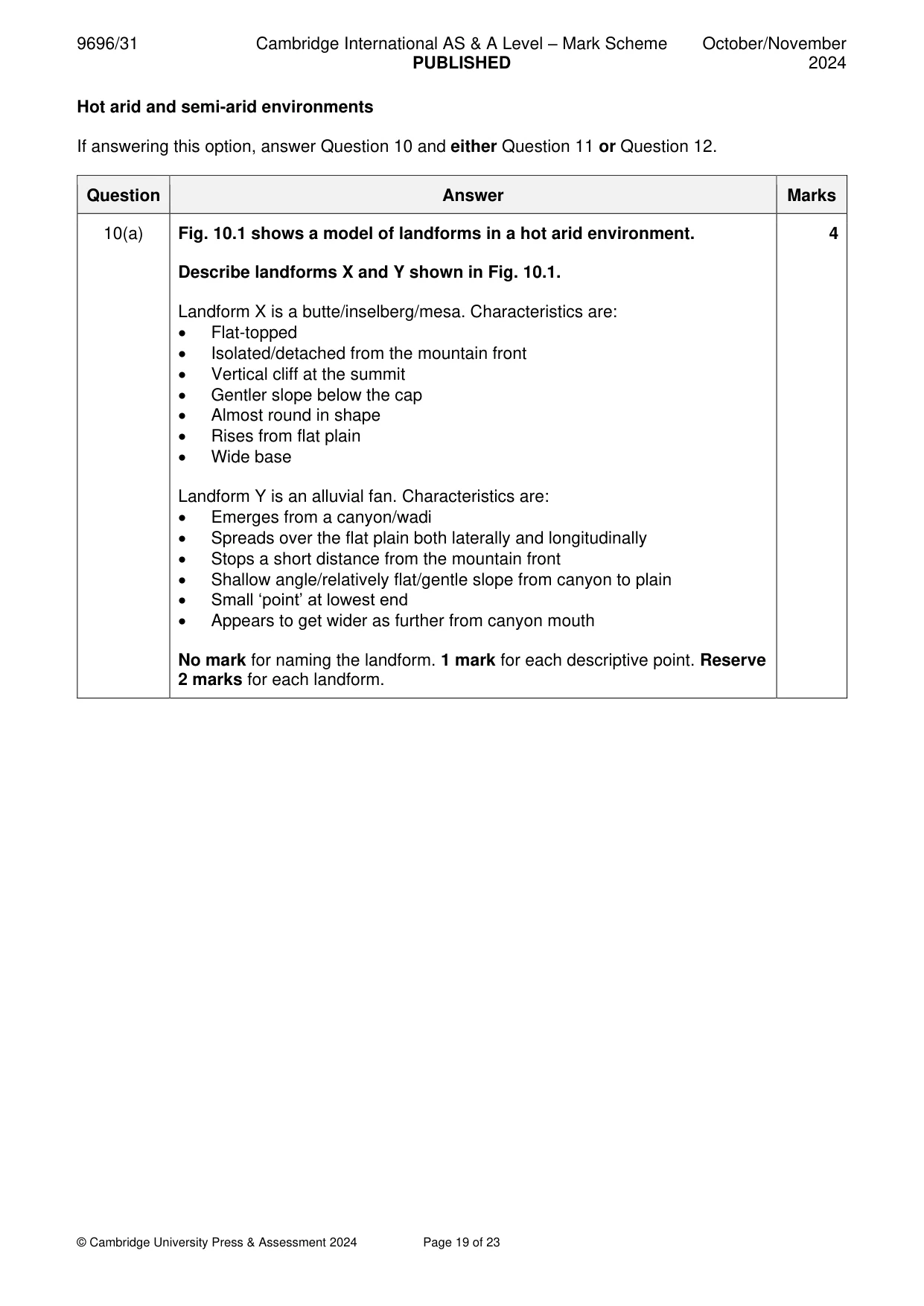 Mark scheme, page 19 of 23