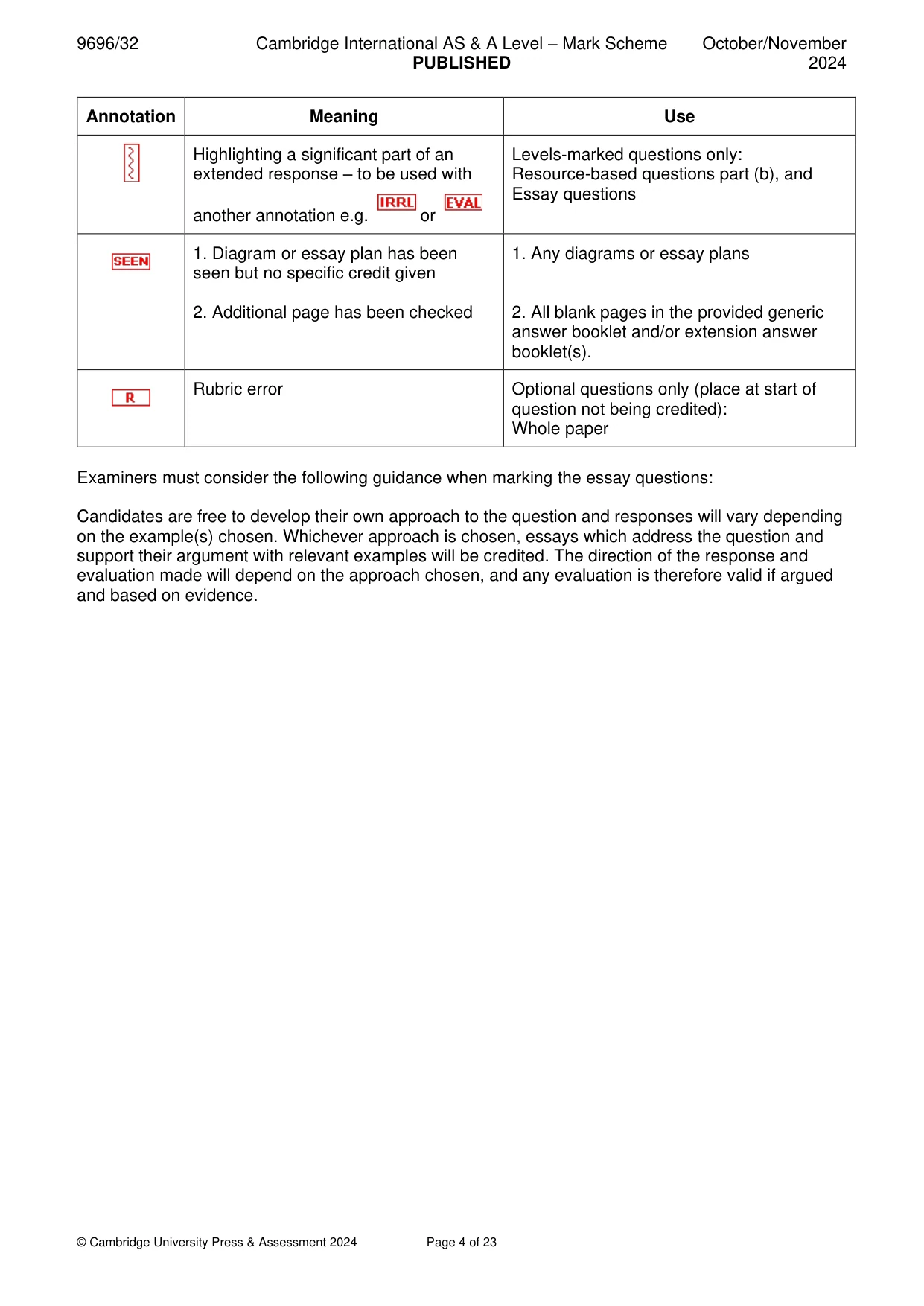 Mark scheme, page 4 of 23