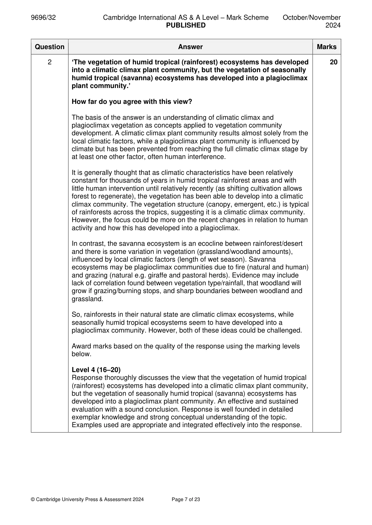 Mark scheme, page 7 of 23