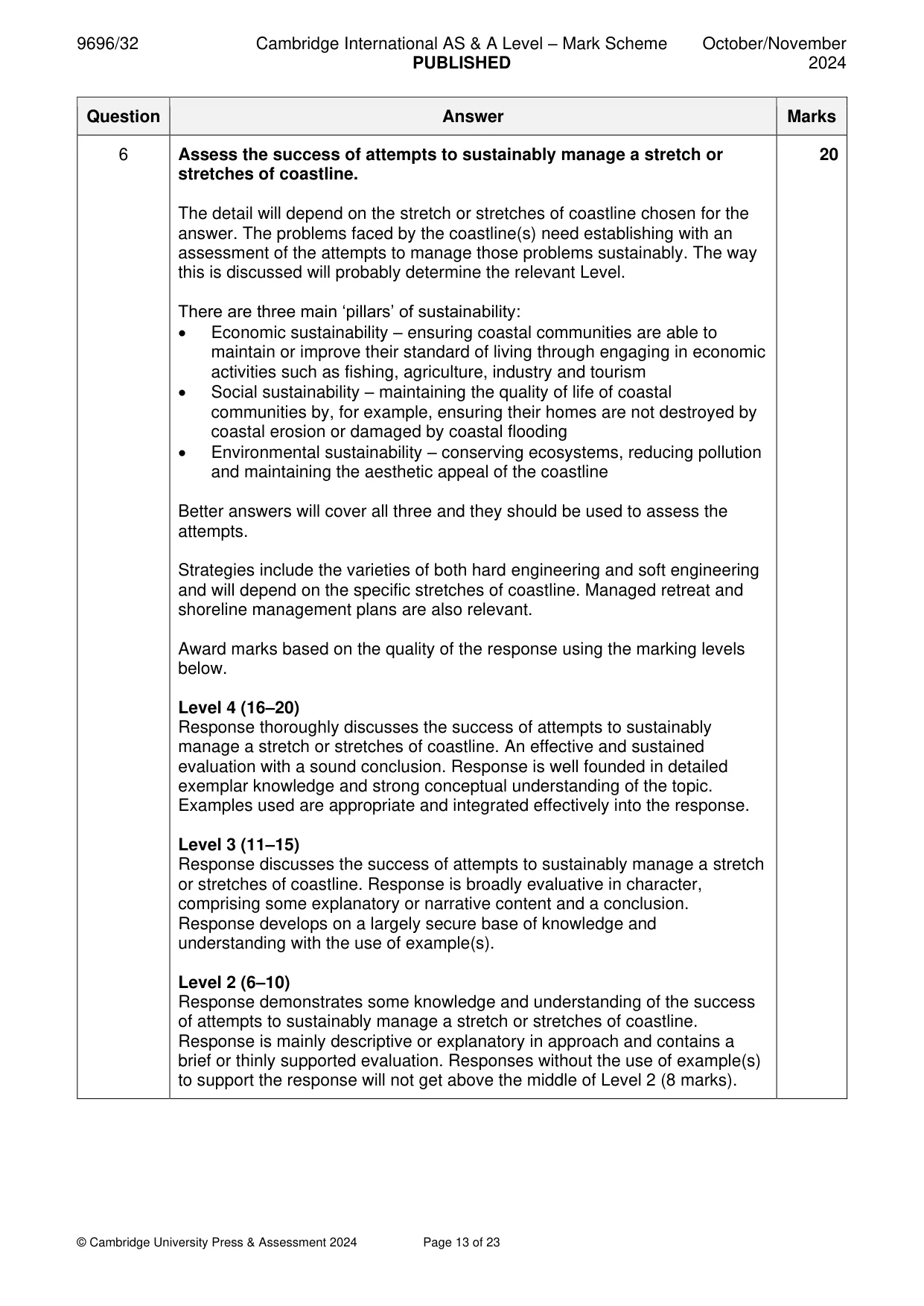 Mark scheme, page 13 of 23