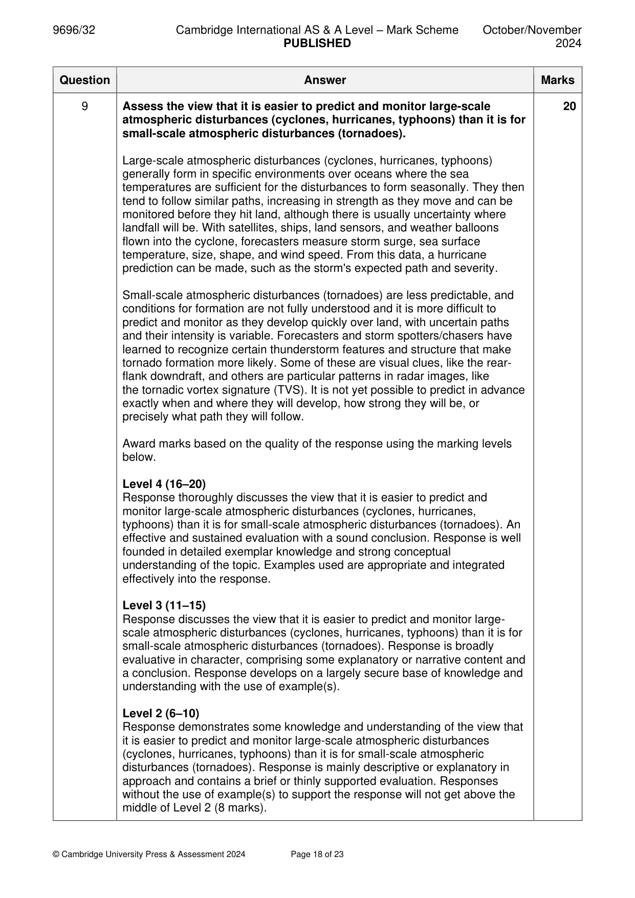 Mark scheme, page 18 of 23