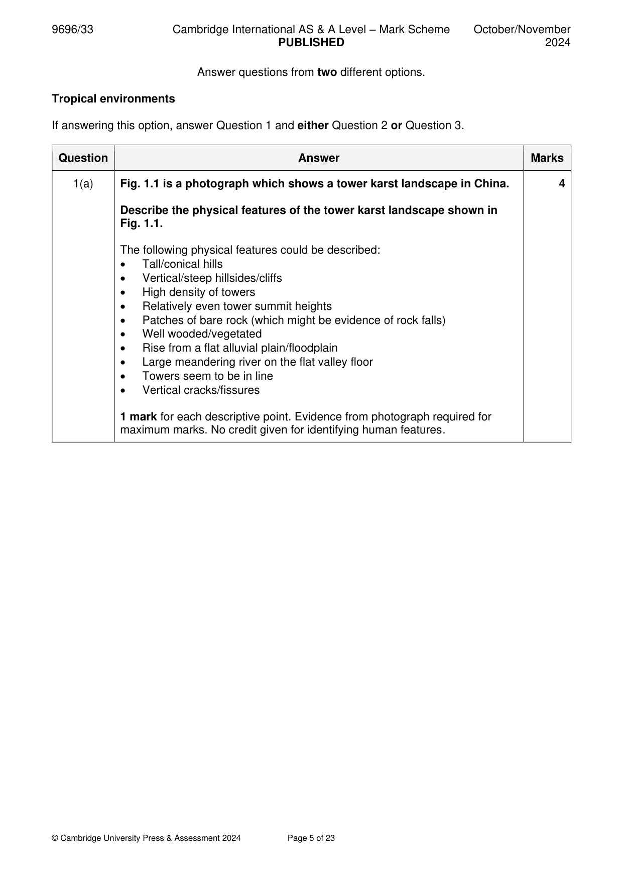 Mark scheme, page 5 of 23