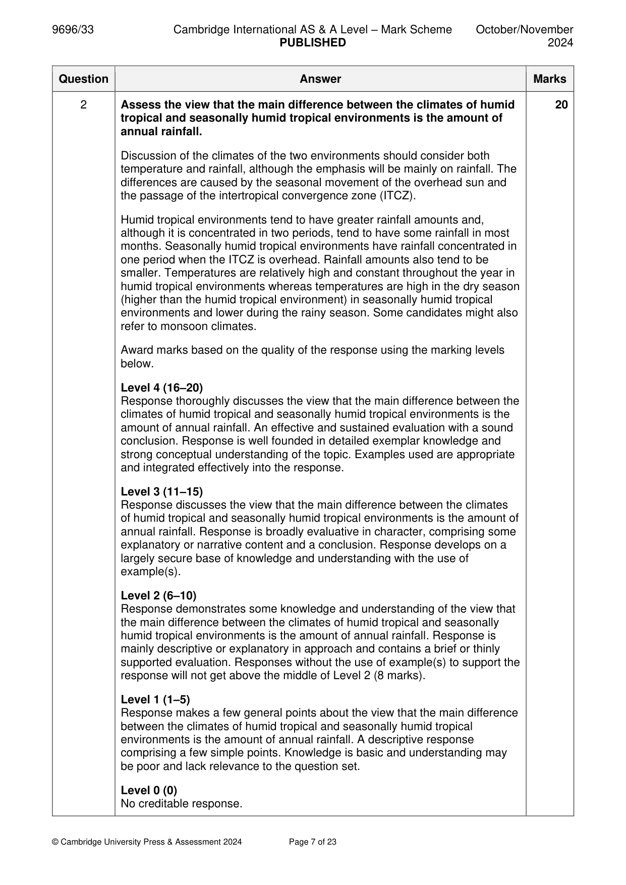 Mark scheme, page 7 of 23