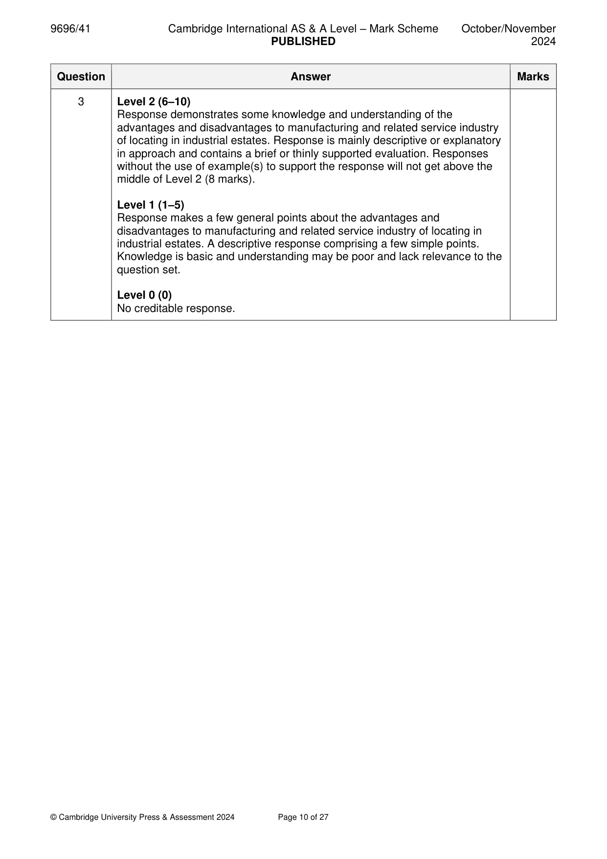 Mark scheme, page 10 of 27