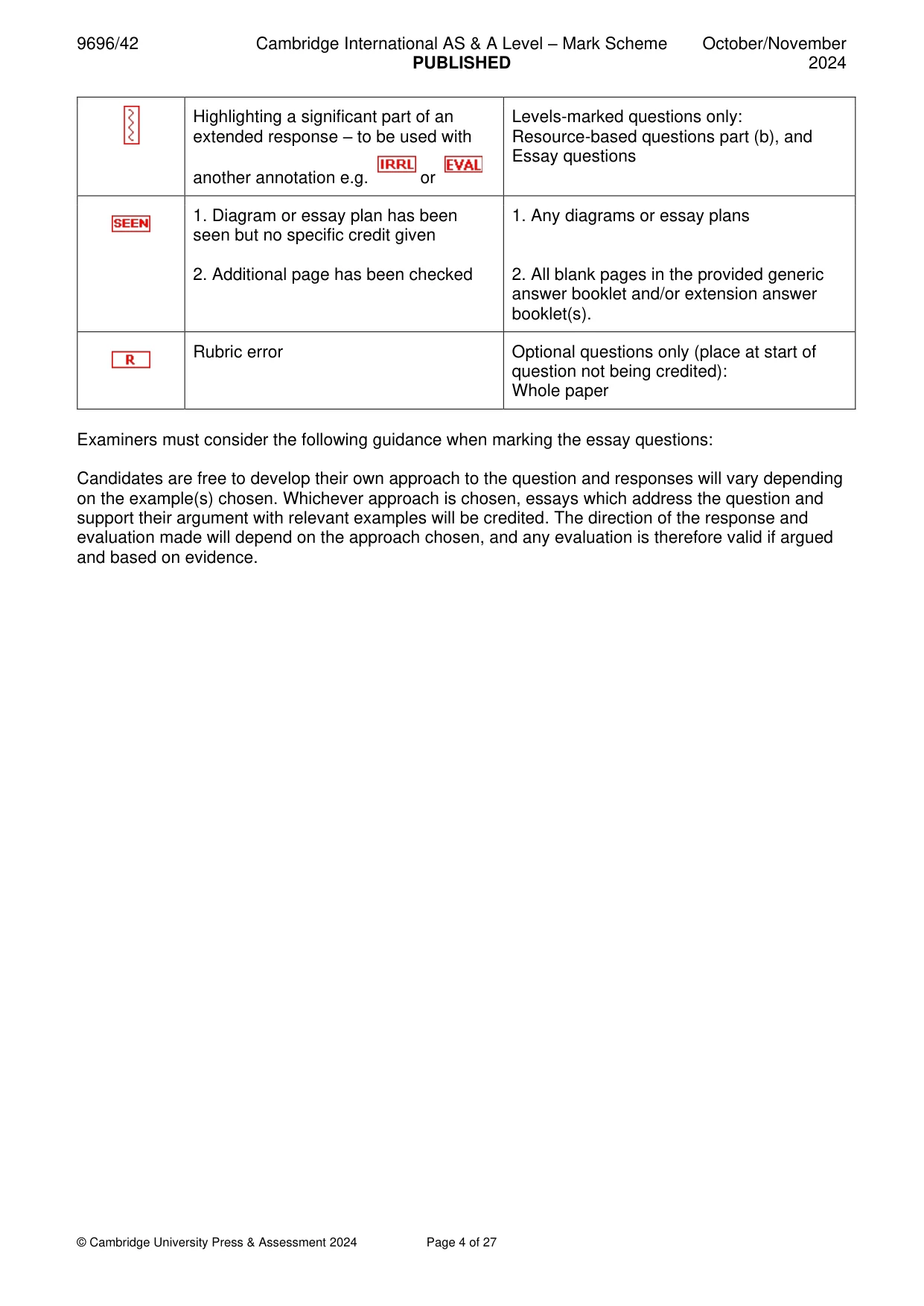 Mark scheme, page 4 of 27