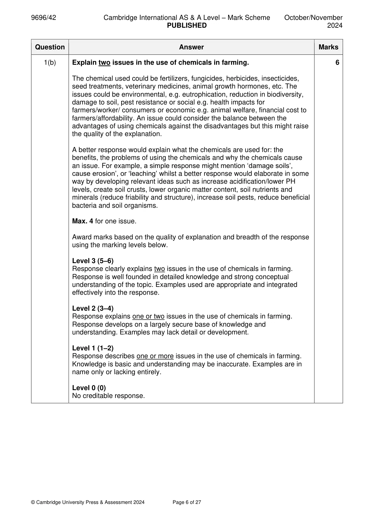 Mark scheme, page 6 of 27