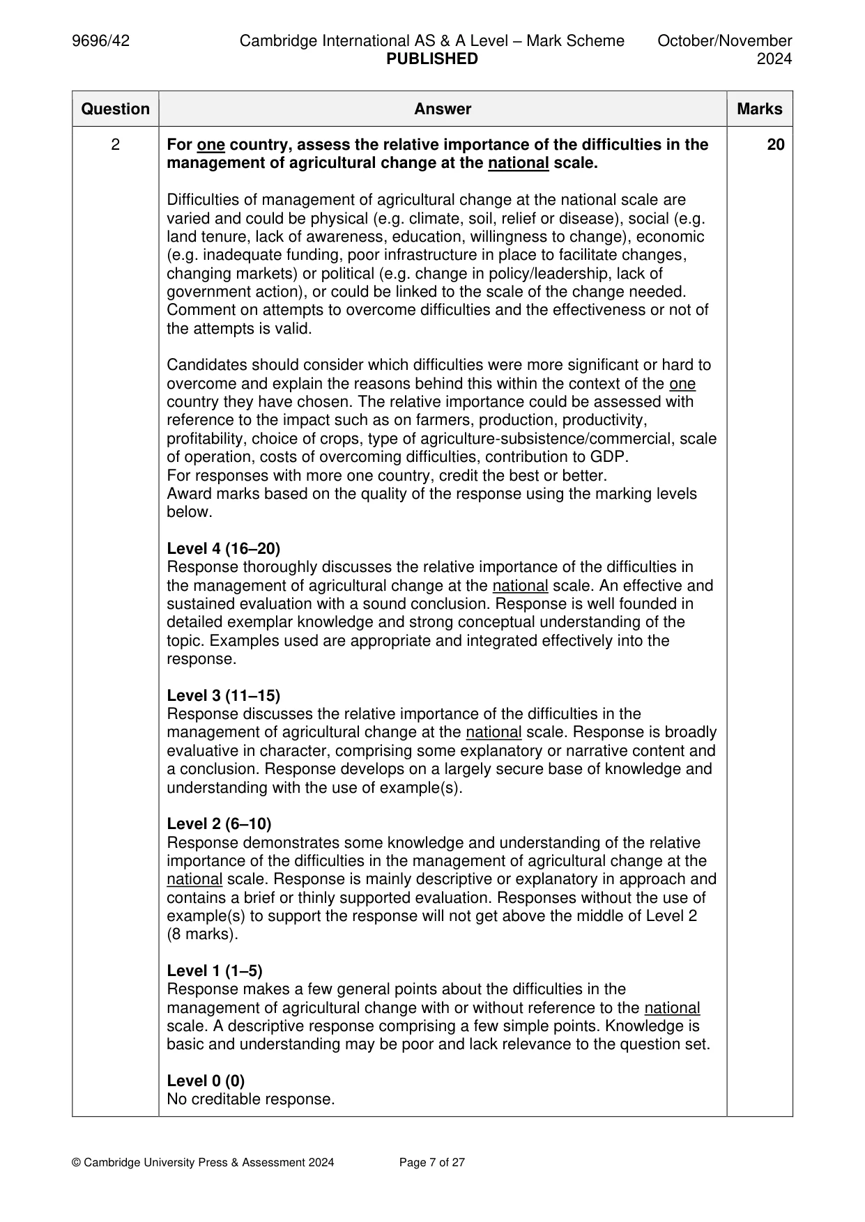 Mark scheme, page 7 of 27
