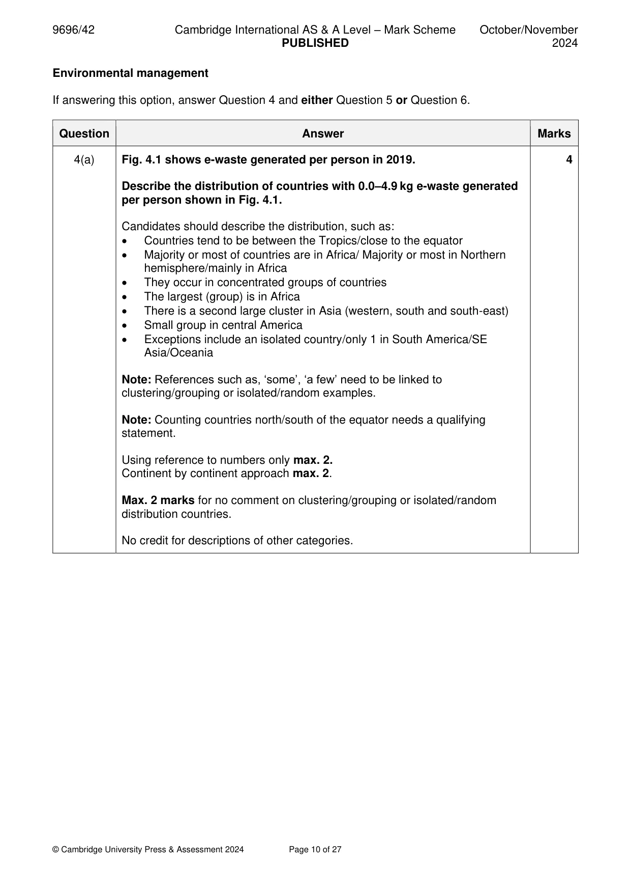 Mark scheme, page 10 of 27