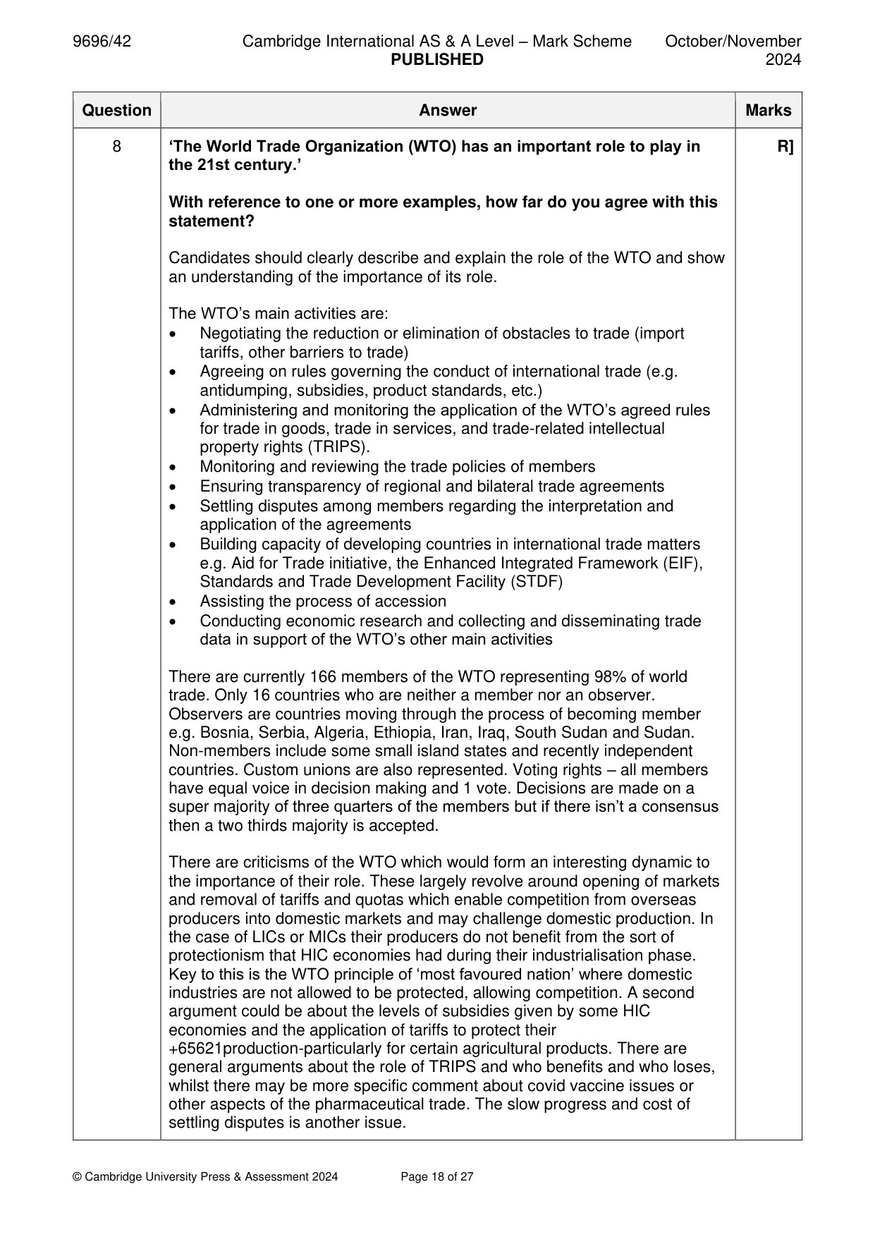 Mark scheme, page 18 of 27