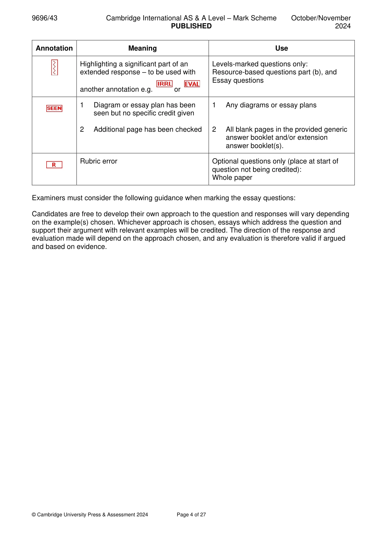 Mark scheme, page 4 of 27