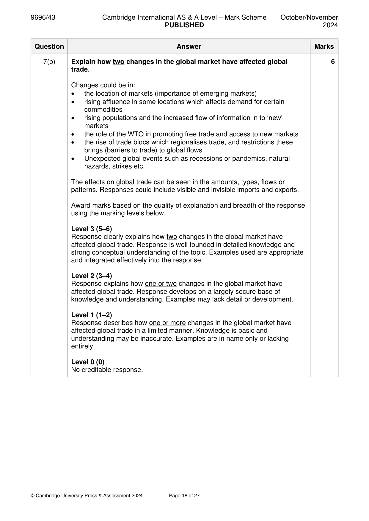 Mark scheme, page 18 of 27