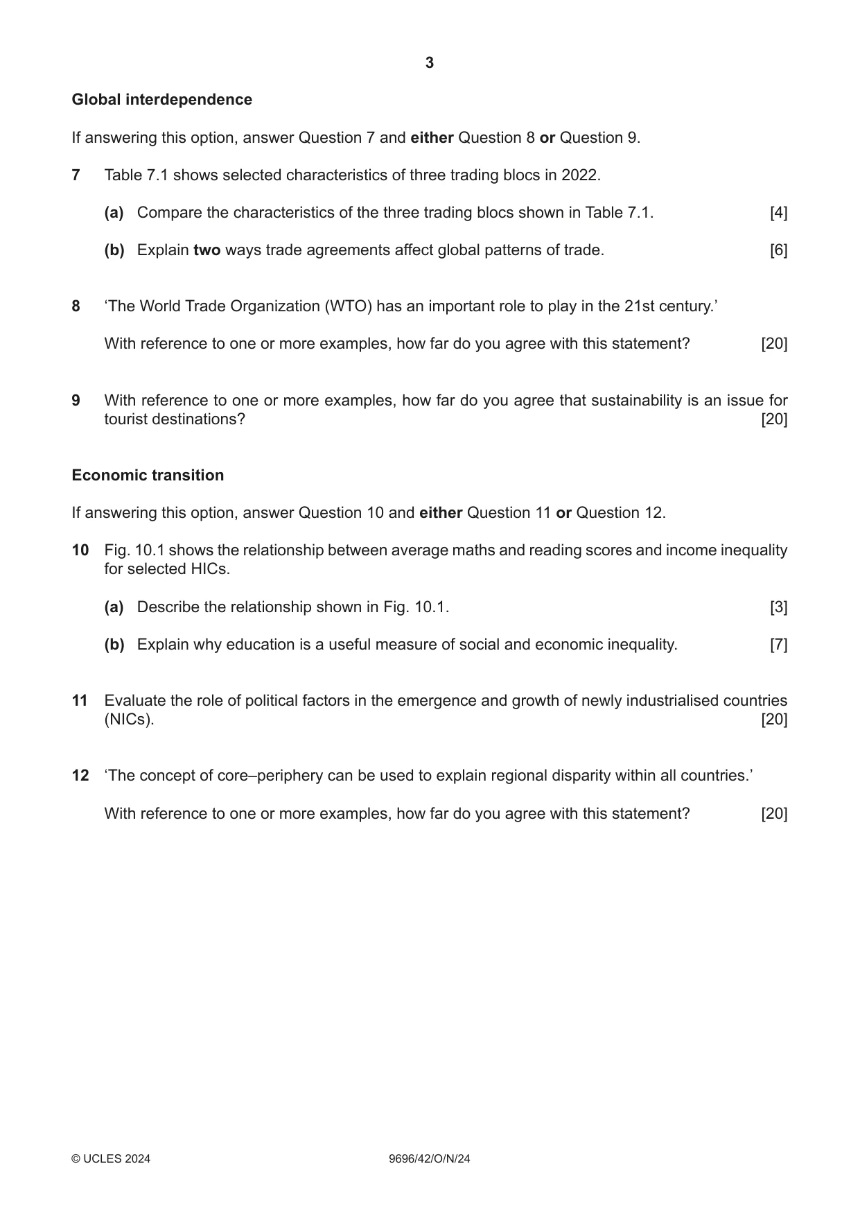 Cambridge A Level Geography 9696 2024 Oct/Nov Paper 4 · Variant 2 question paper, page 3 of 4