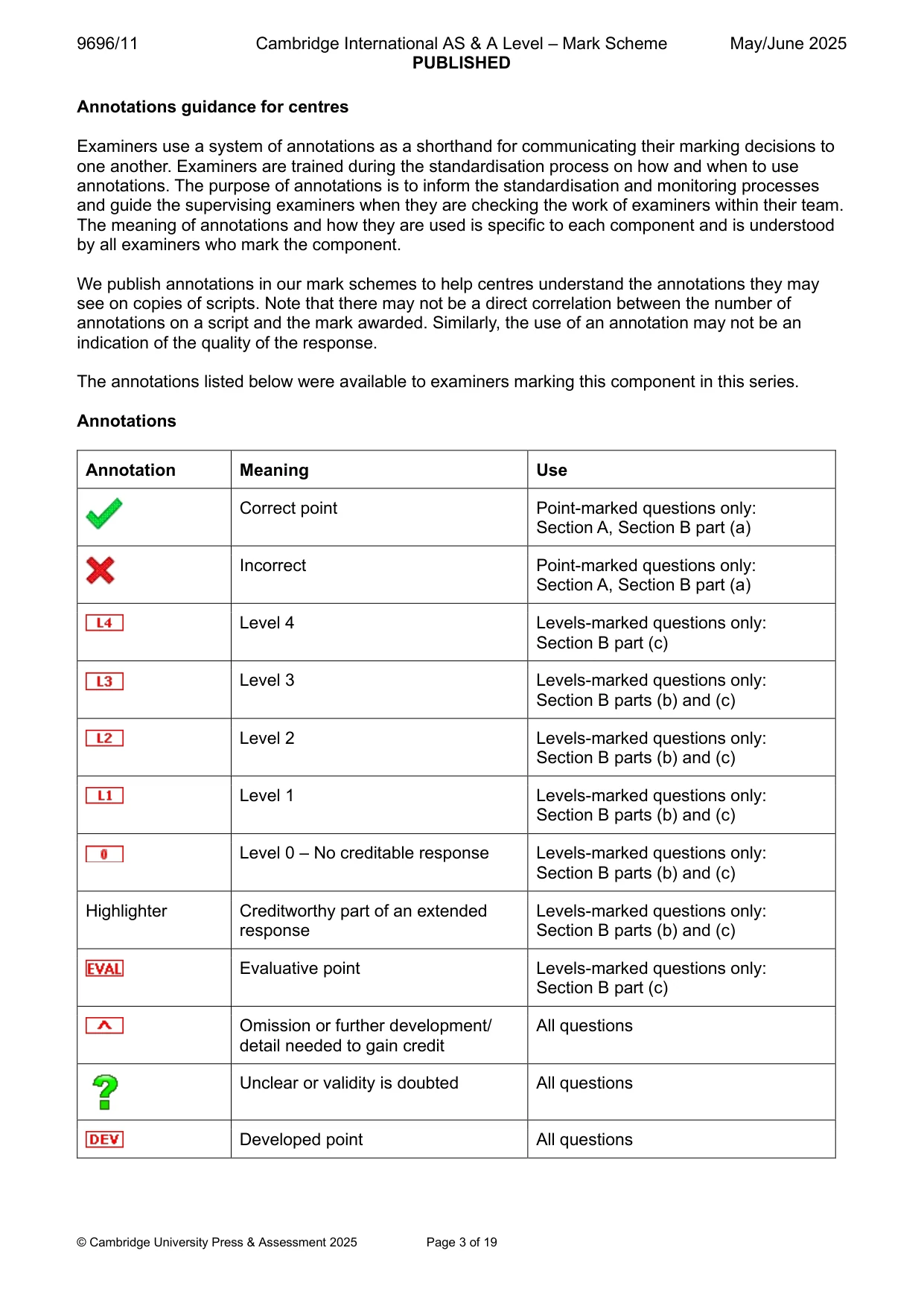 Mark scheme, page 3 of 19