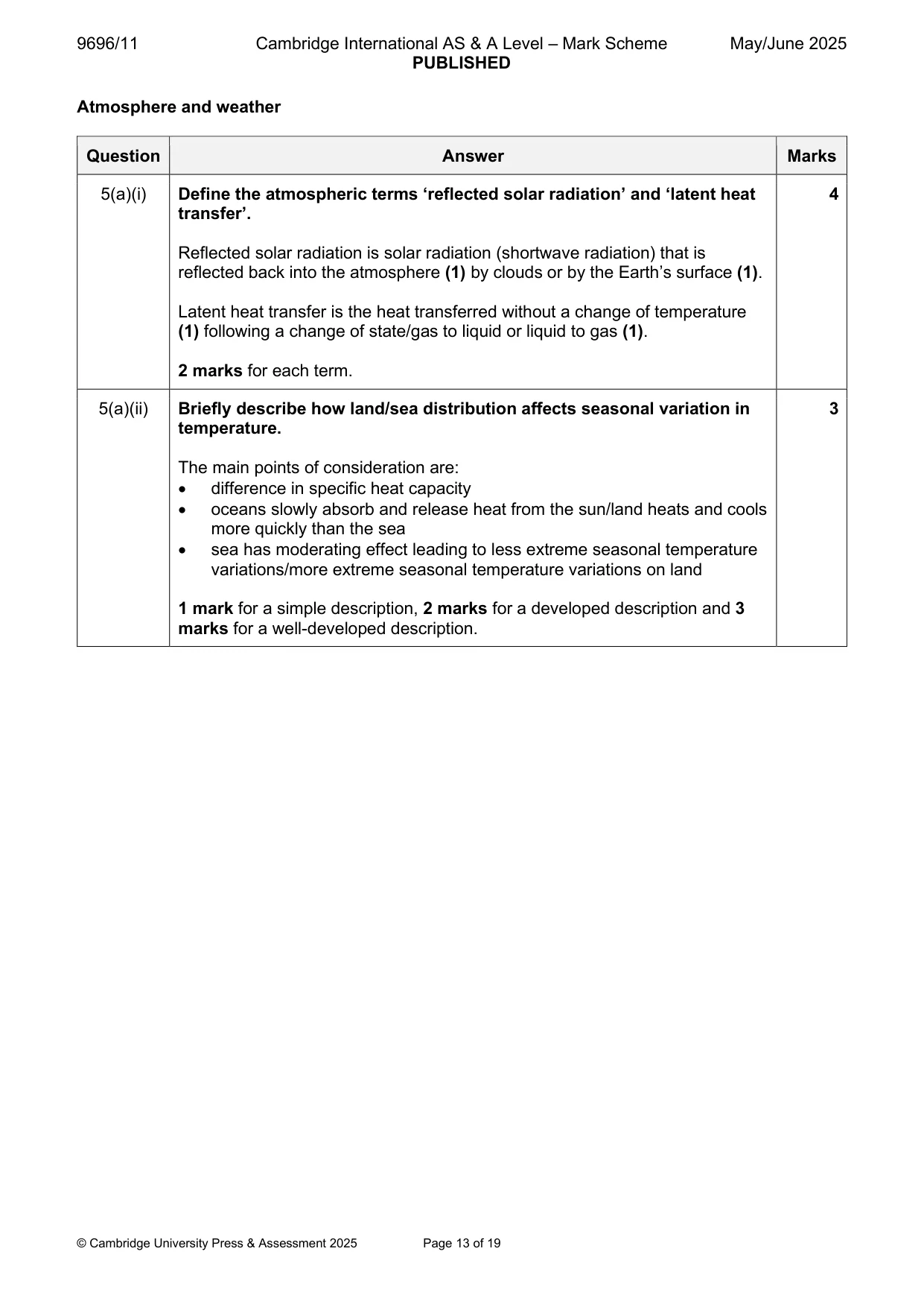 Mark scheme, page 13 of 19
