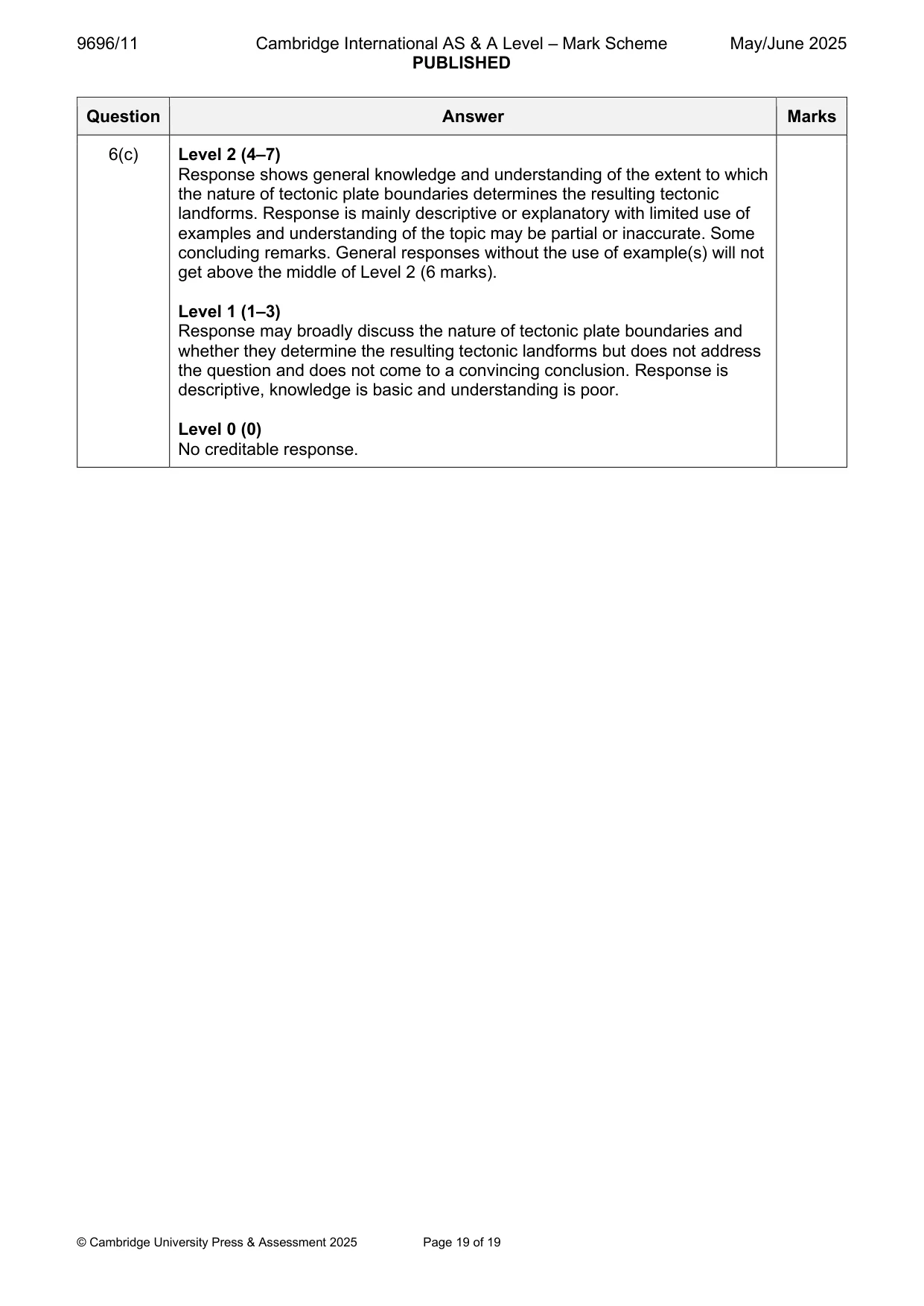 Mark scheme, page 19 of 19