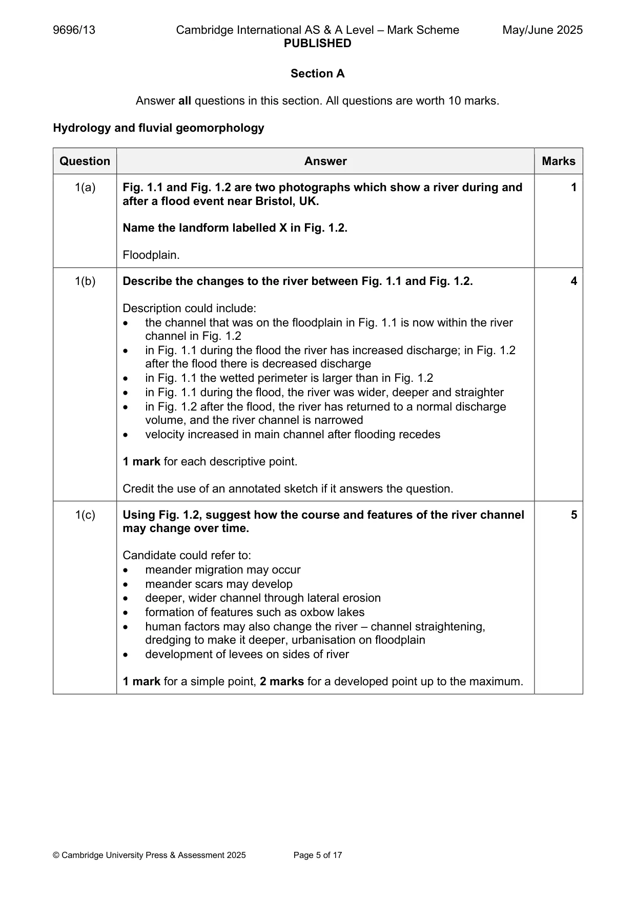Mark scheme, page 5 of 17