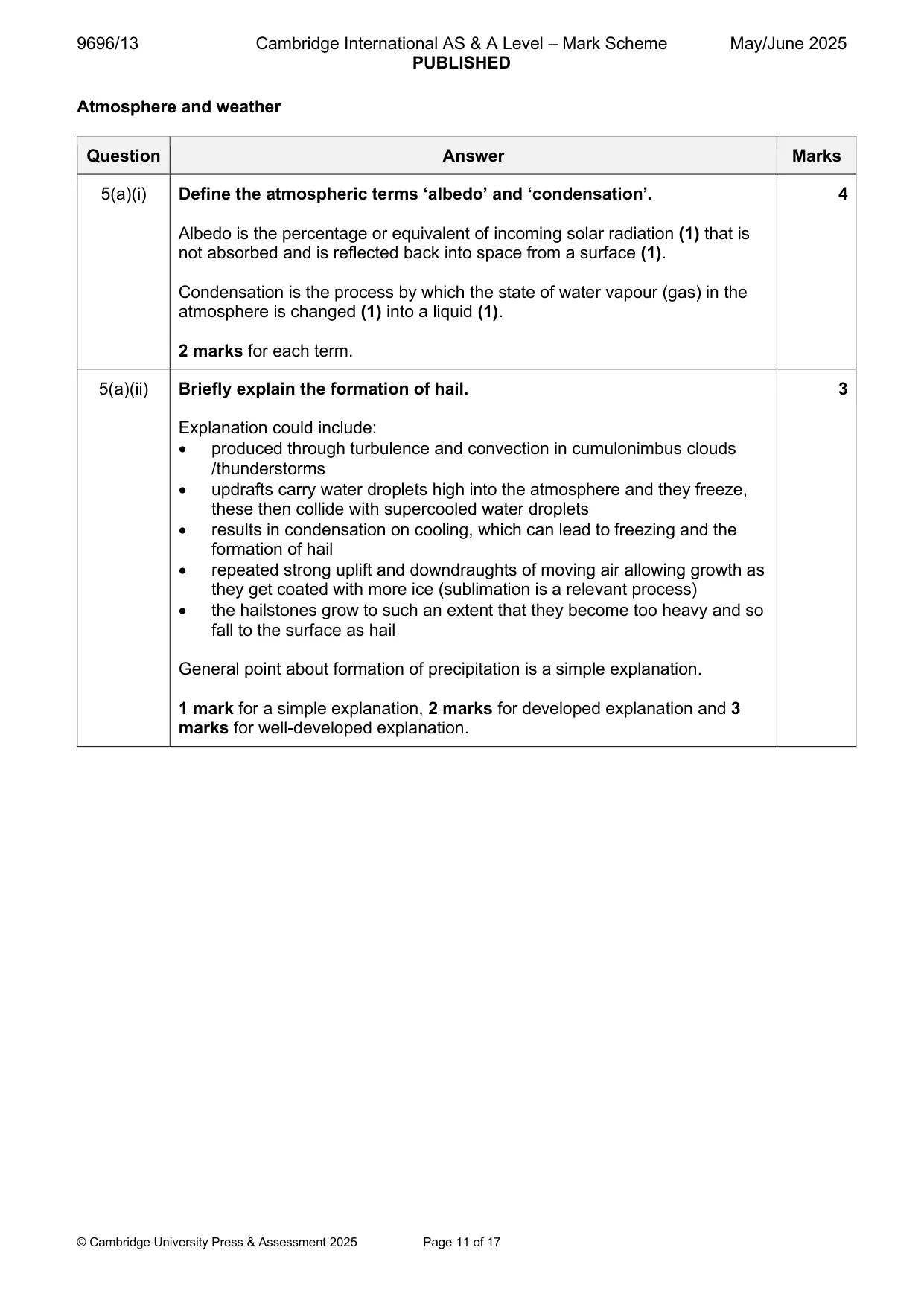 Mark scheme, page 11 of 17