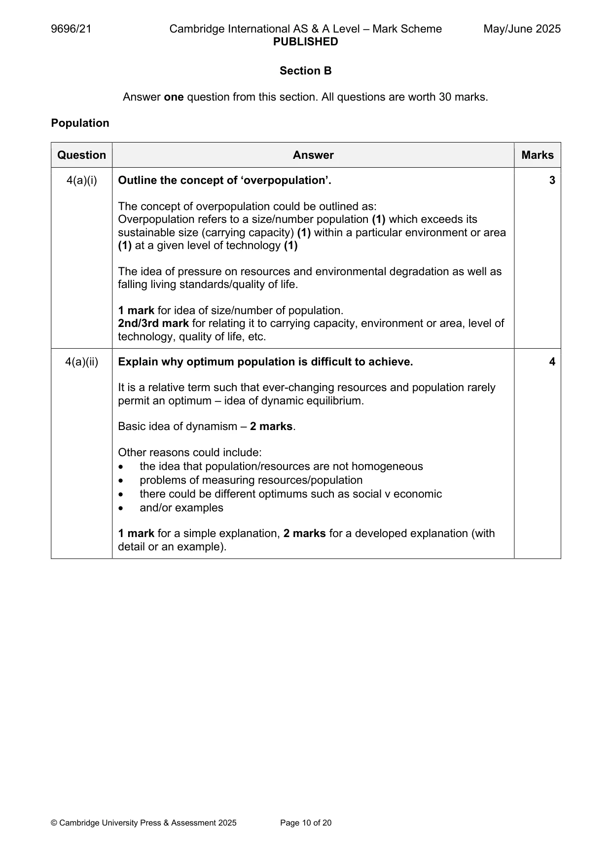 Mark scheme, page 10 of 20