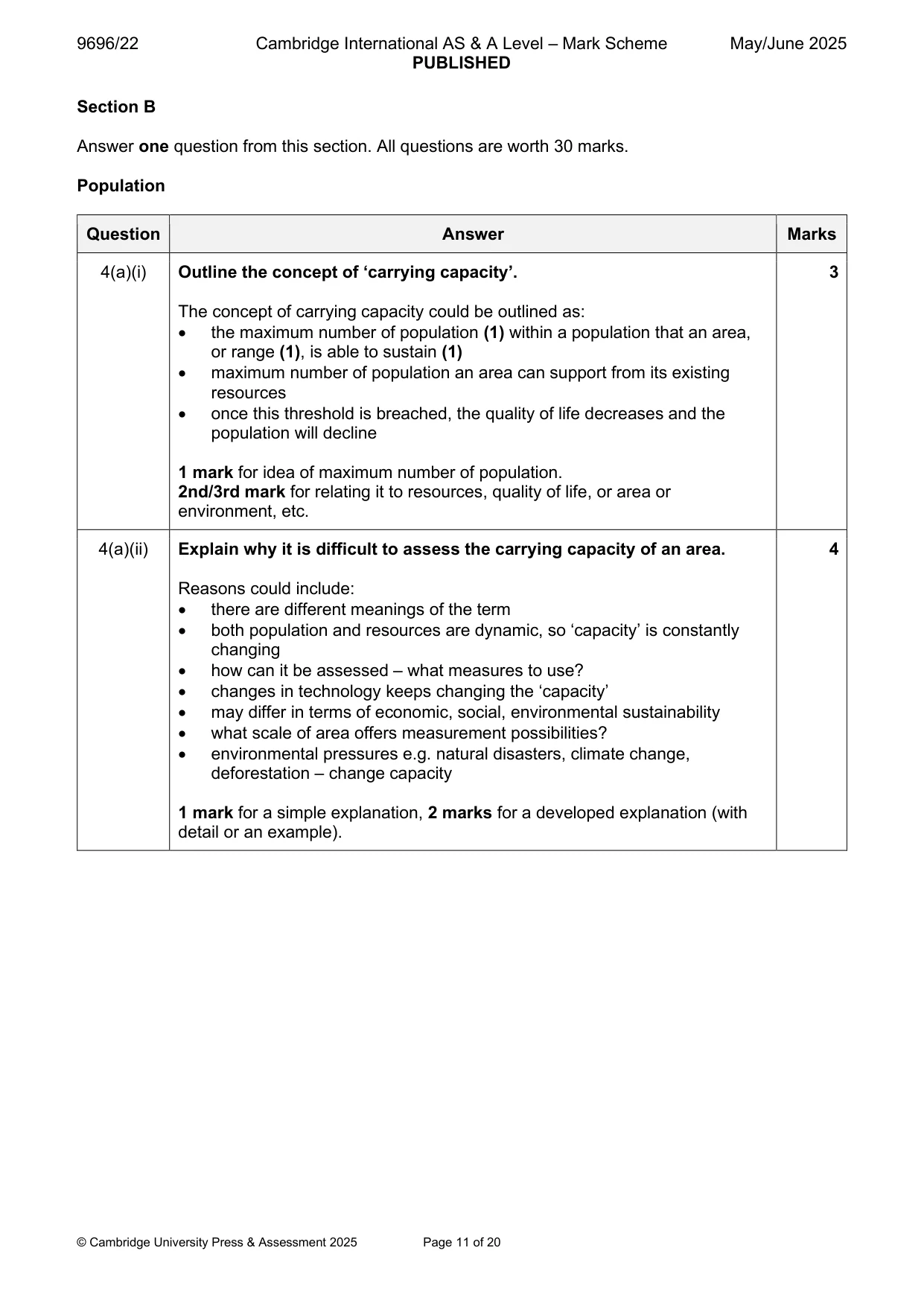 Mark scheme, page 11 of 20