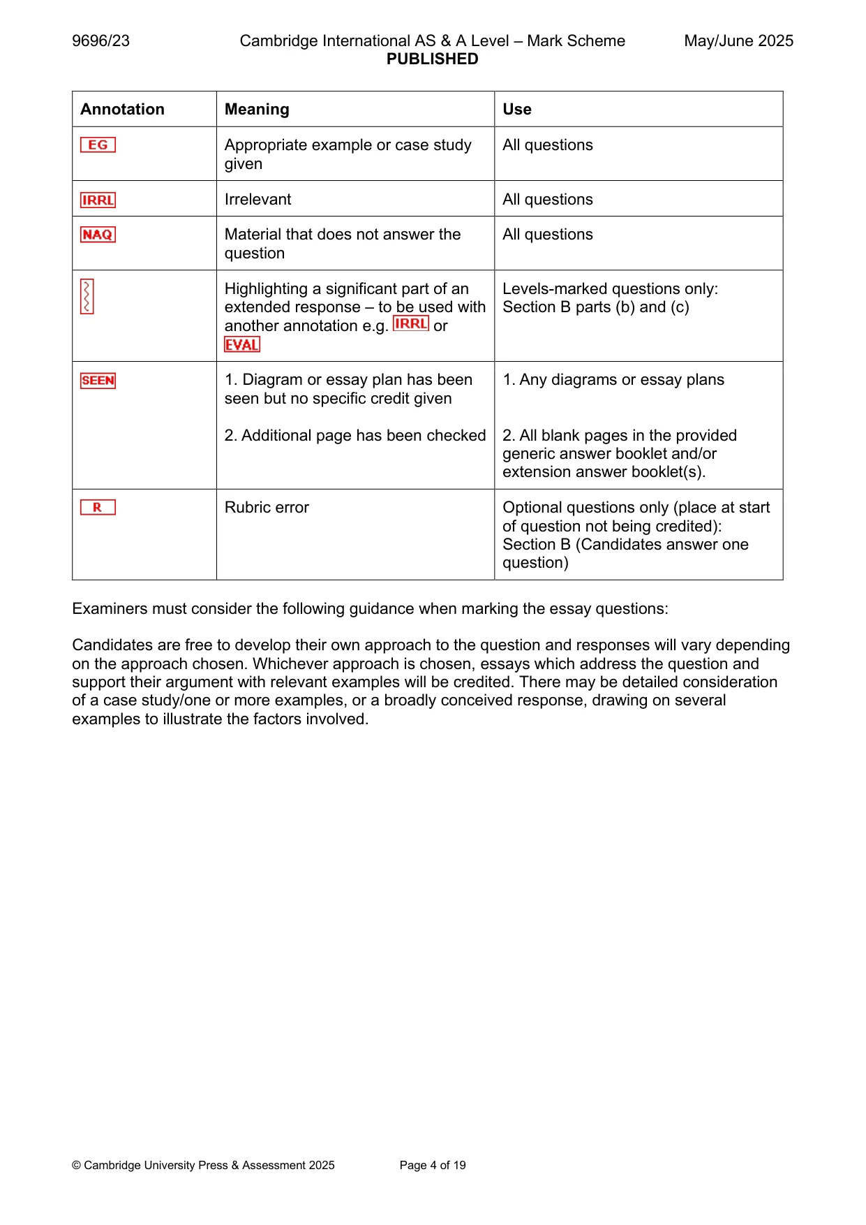 Mark scheme, page 4 of 19