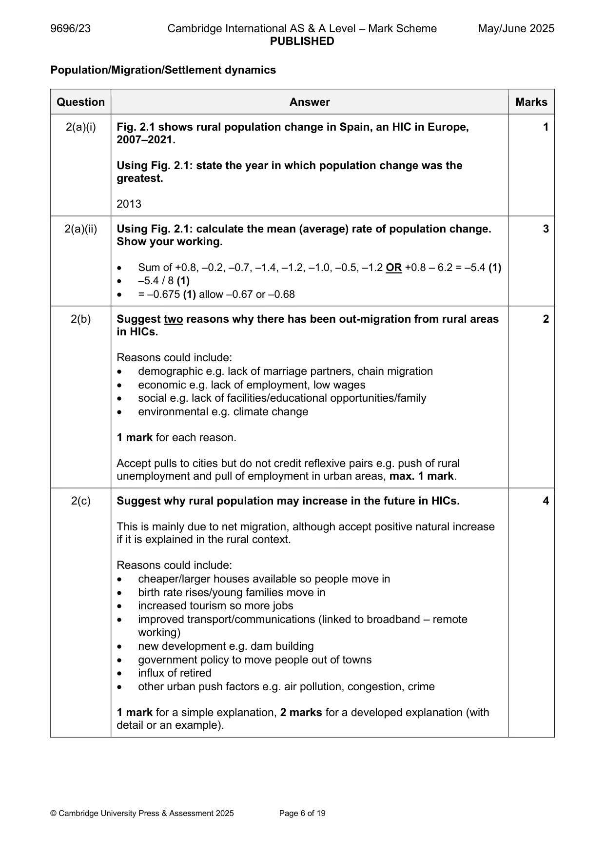 Mark scheme, page 6 of 19