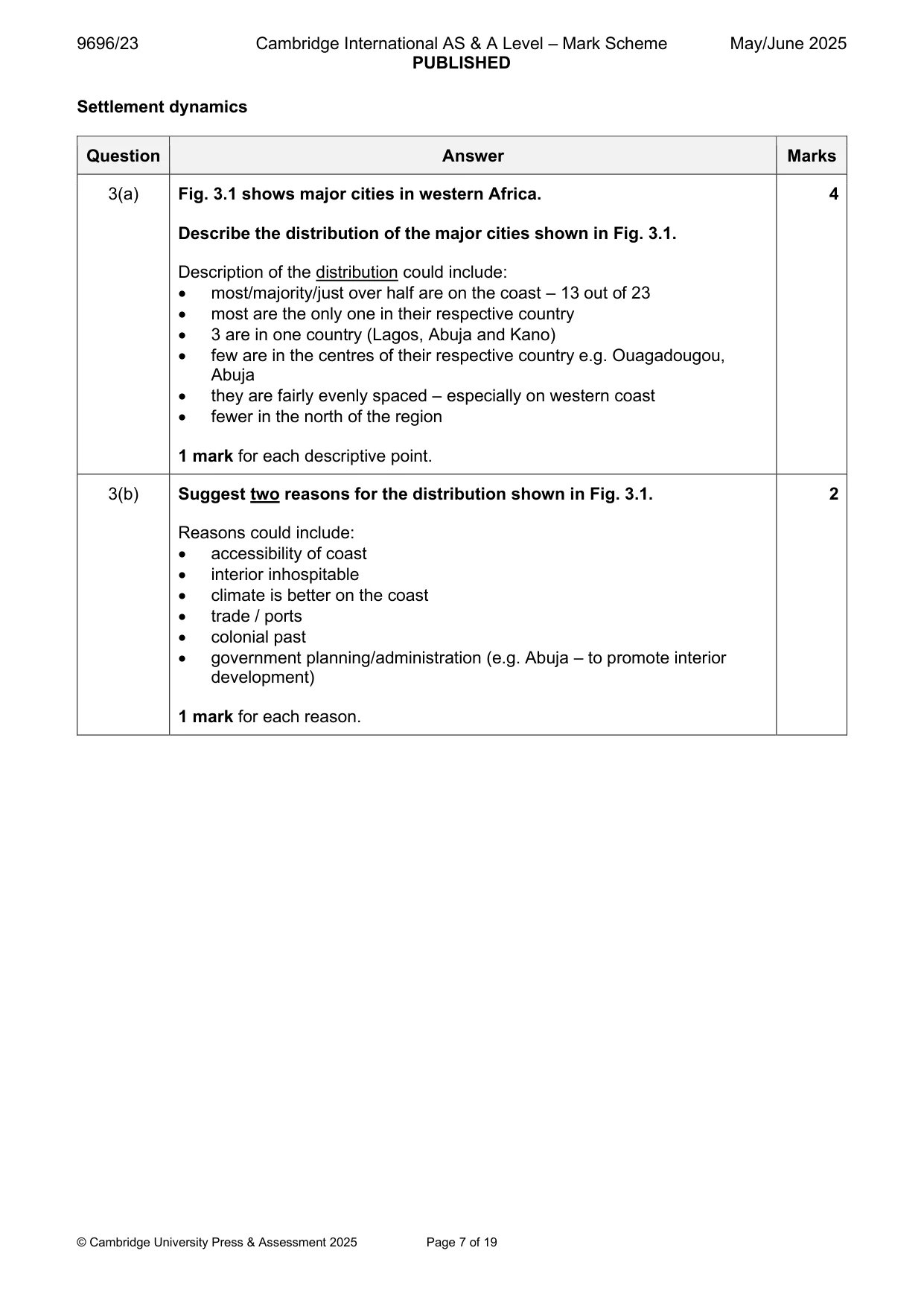 Mark scheme, page 7 of 19