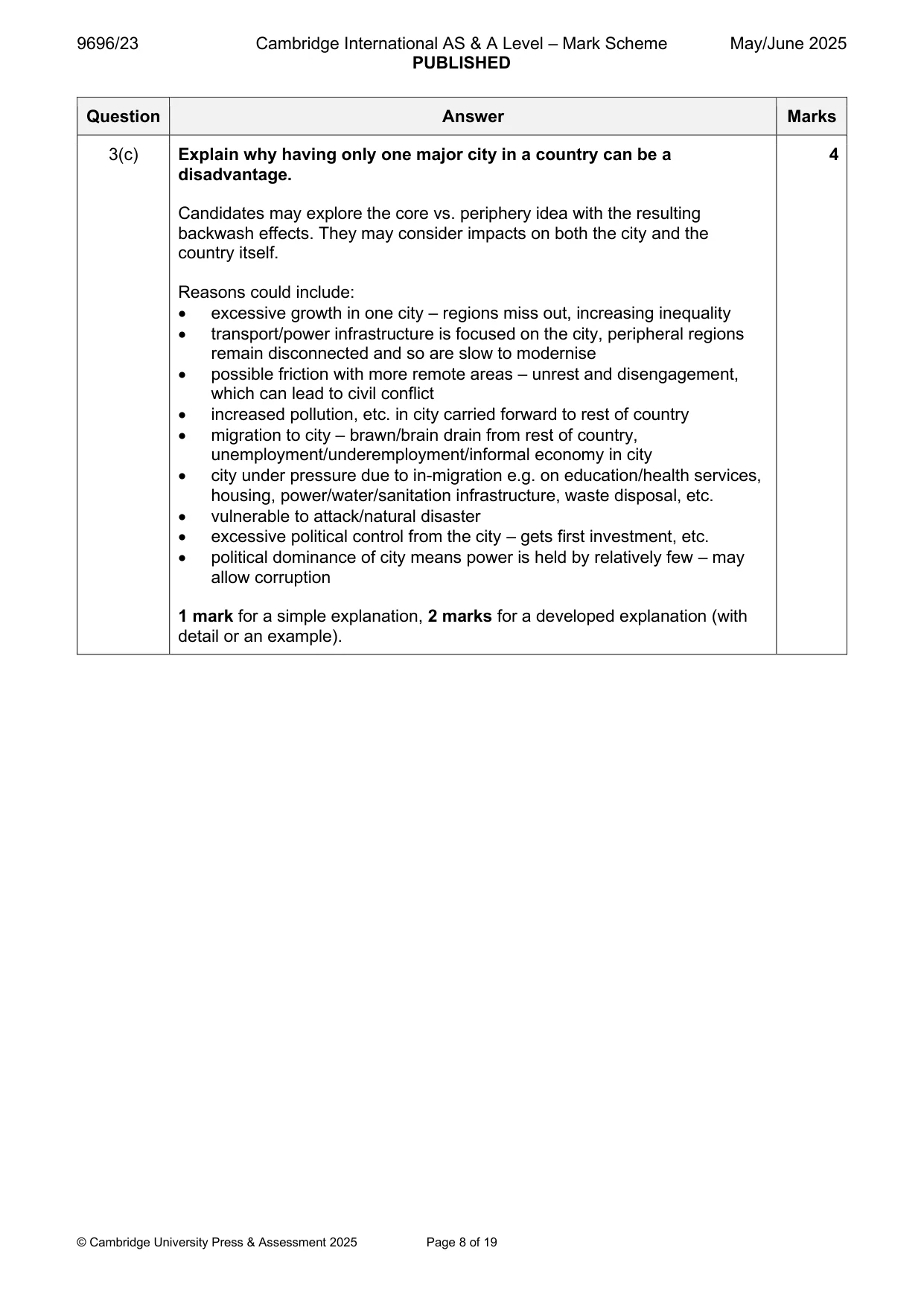 Mark scheme, page 8 of 19