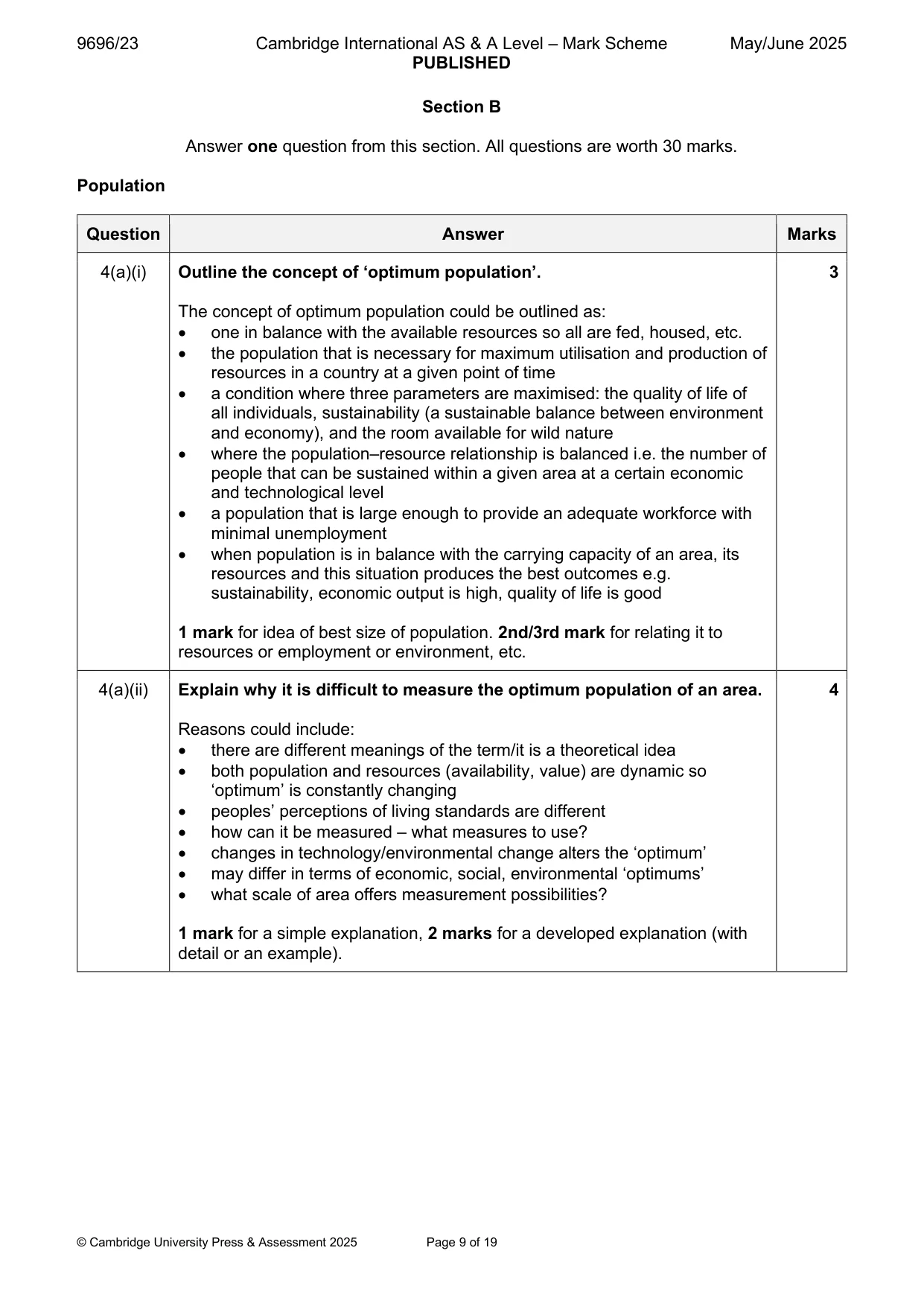 Mark scheme, page 9 of 19