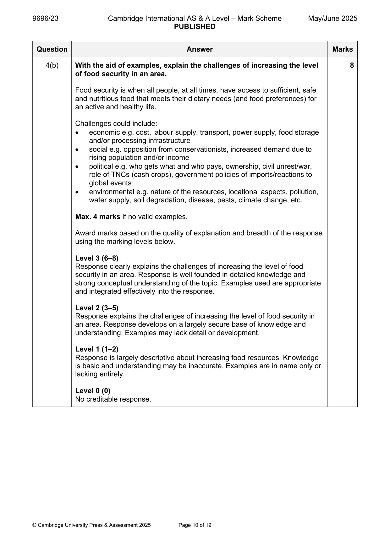 Mark scheme, page 10 of 19
