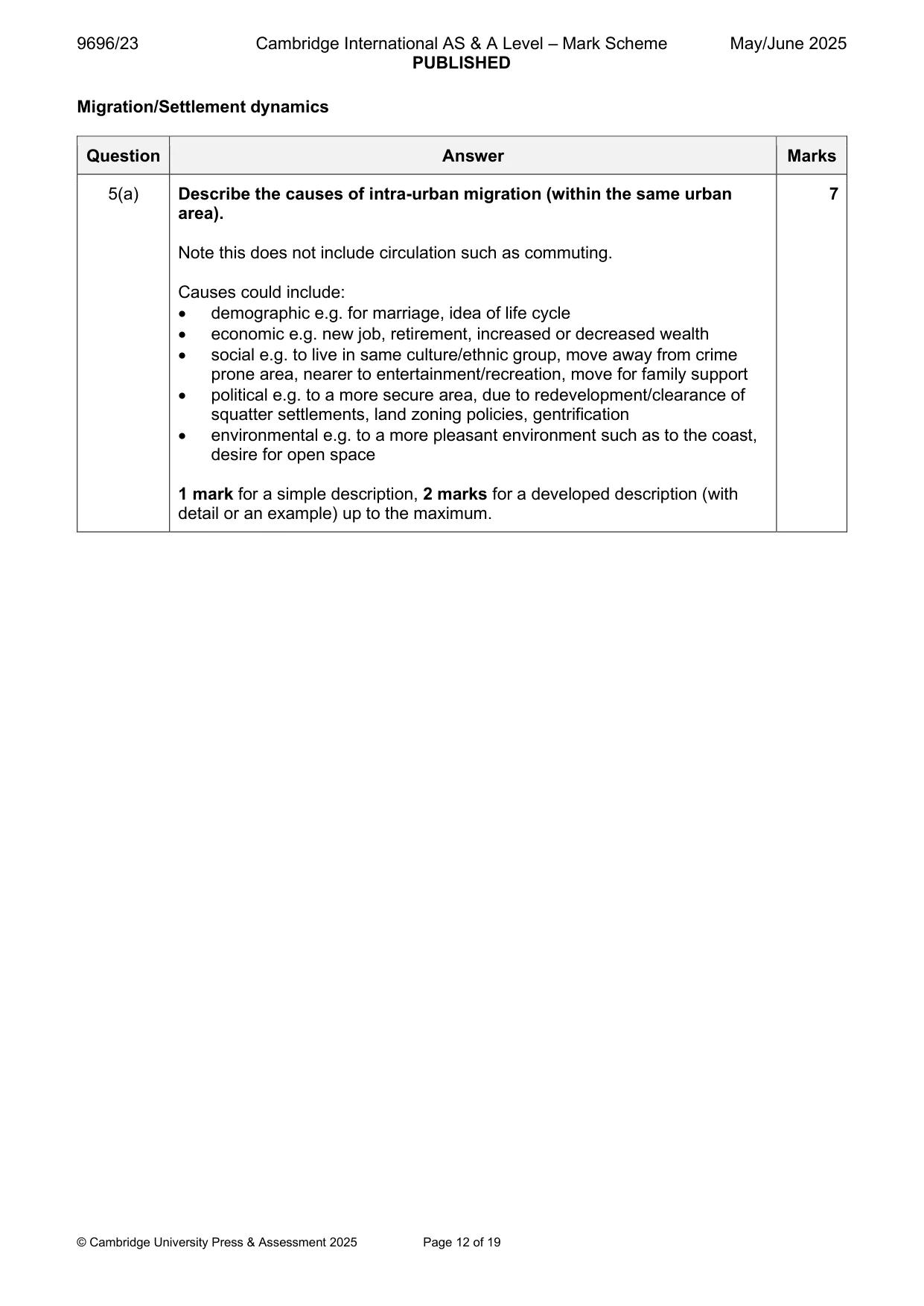 Mark scheme, page 12 of 19