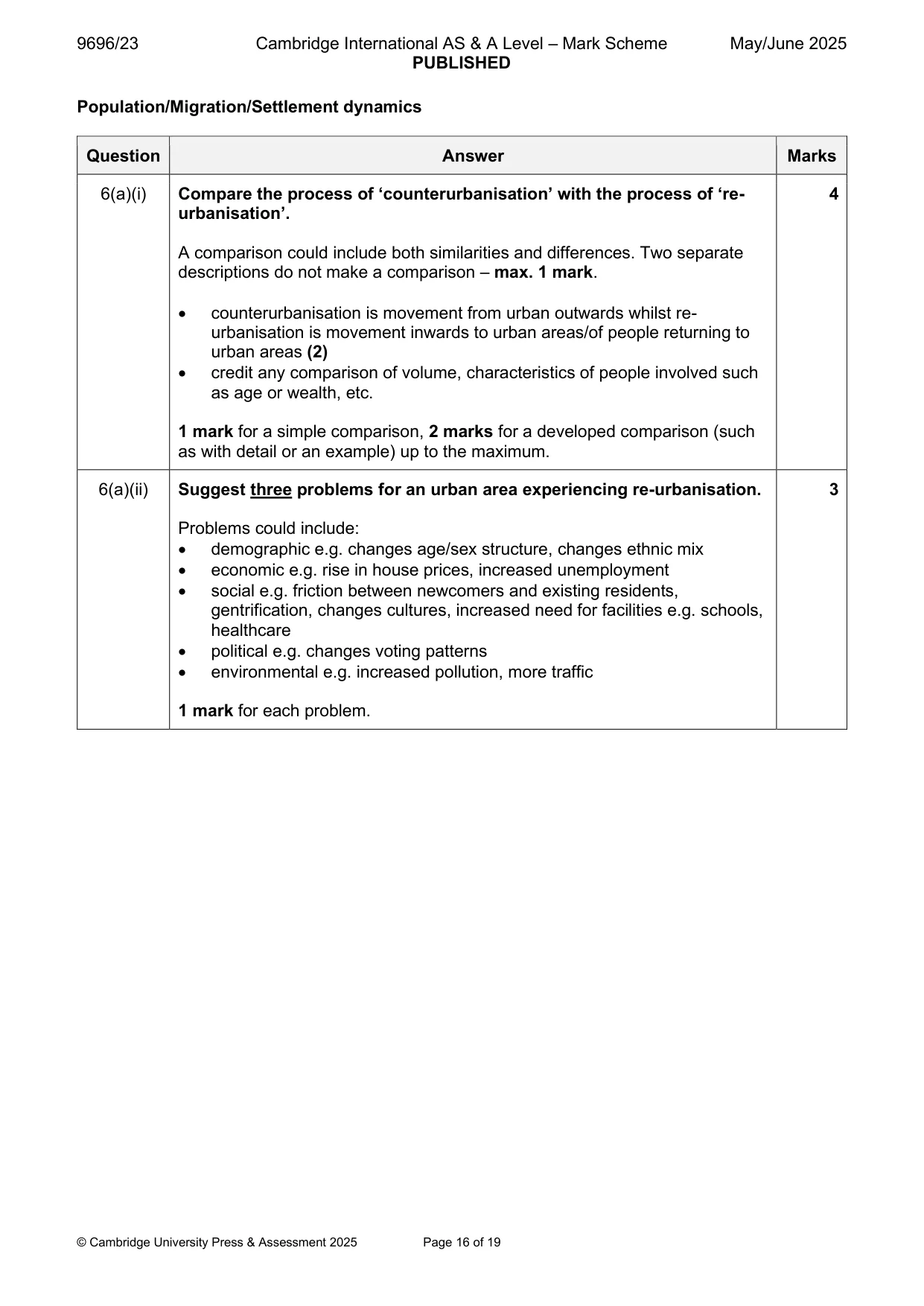 Mark scheme, page 16 of 19