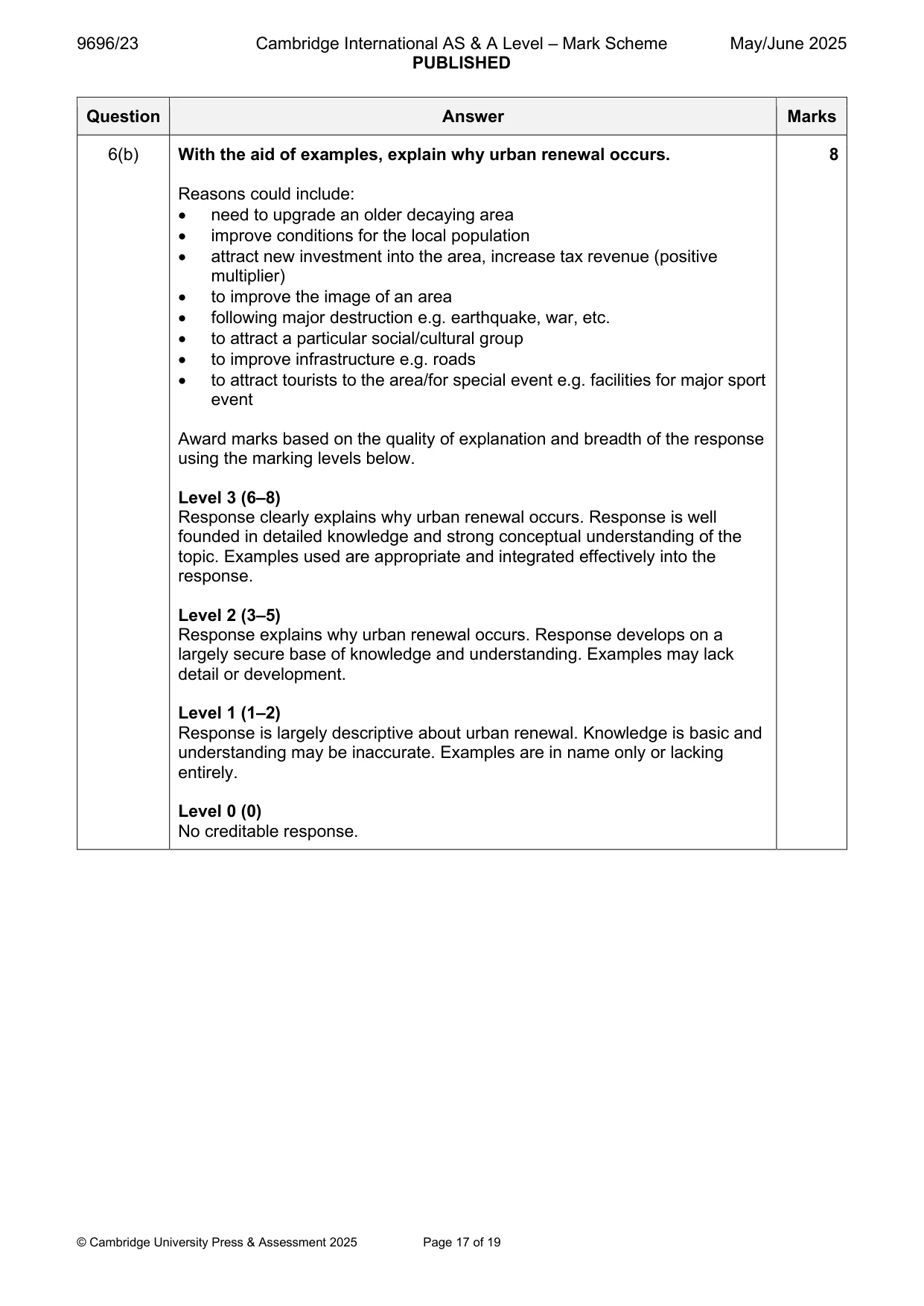 Mark scheme, page 17 of 19