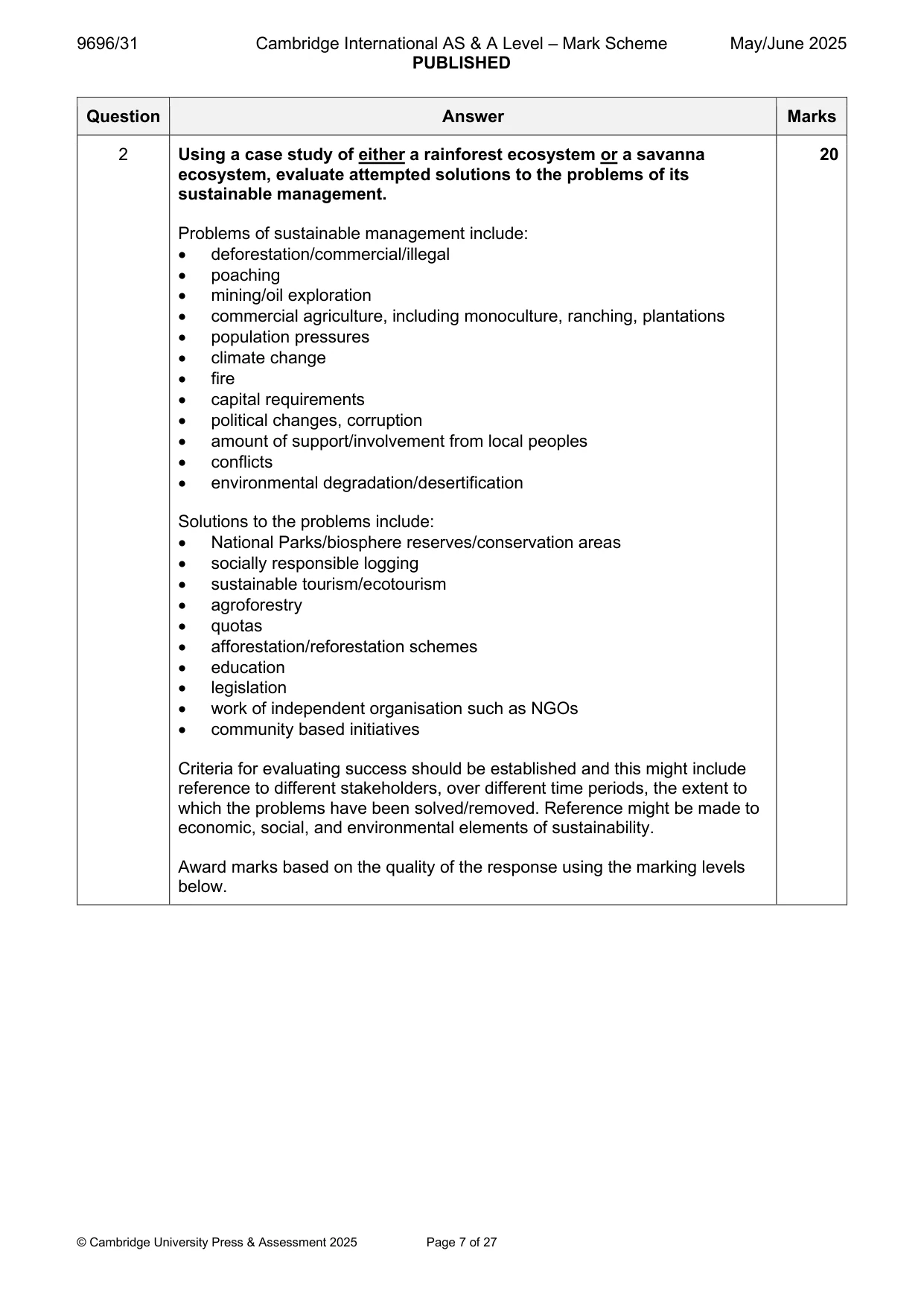 Mark scheme, page 7 of 27