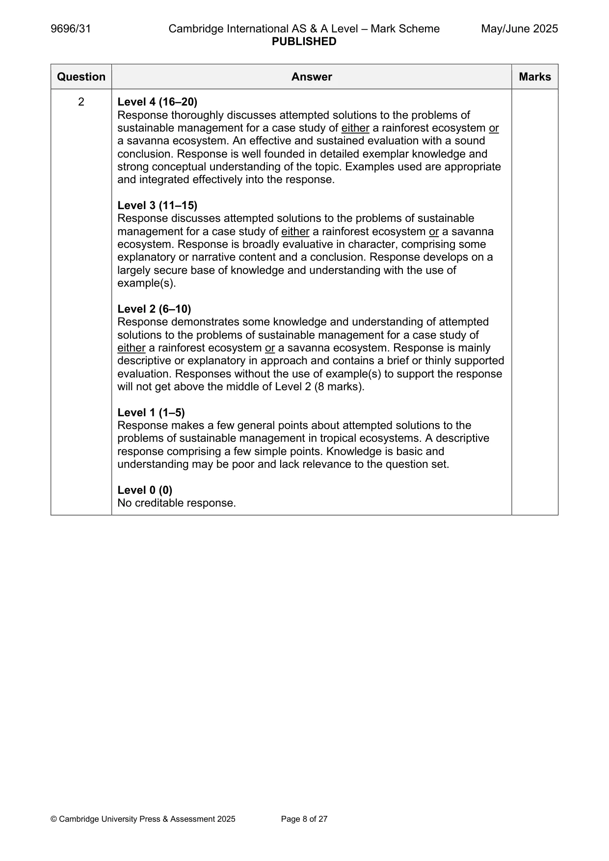 Mark scheme, page 8 of 27