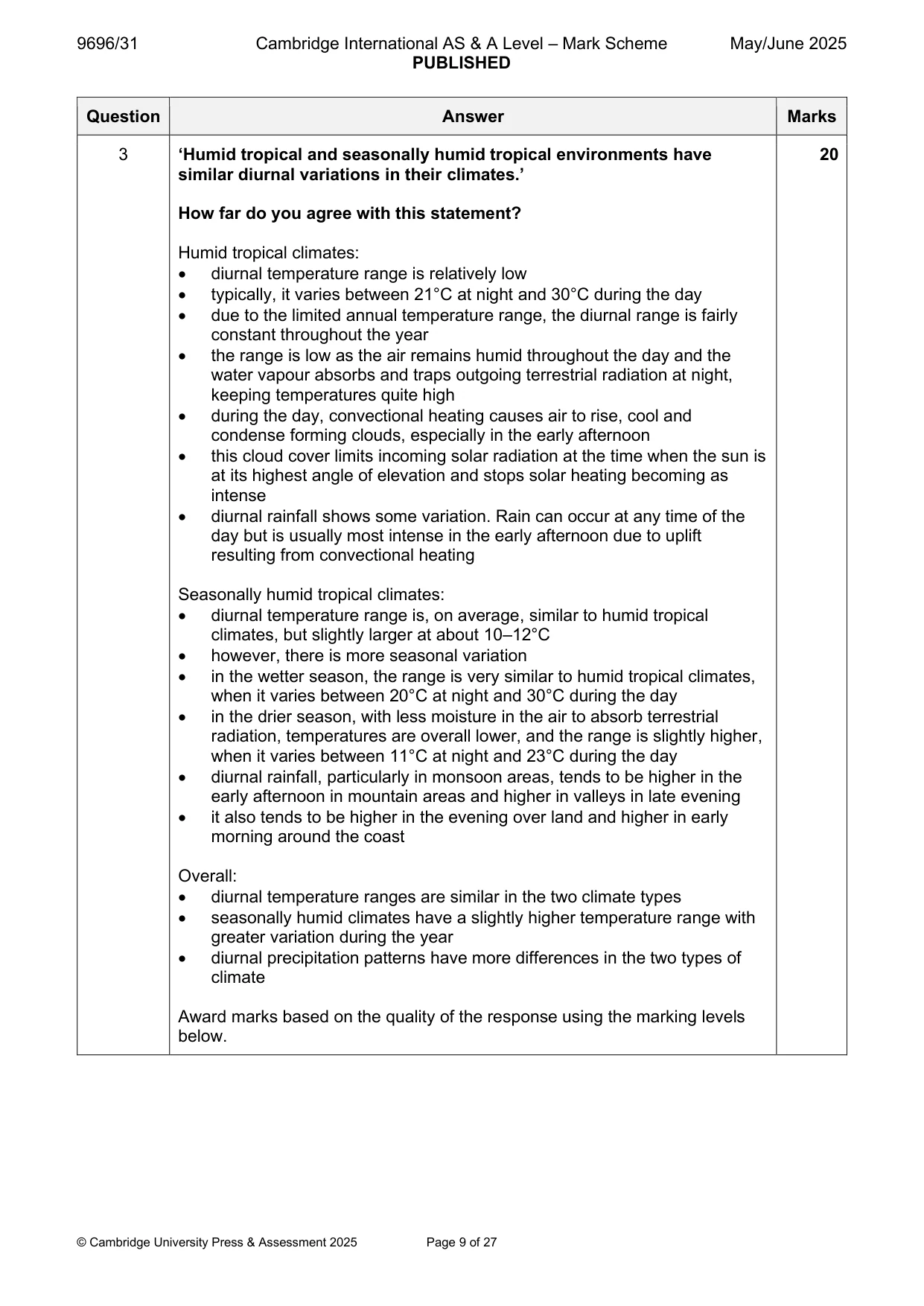 Mark scheme, page 9 of 27