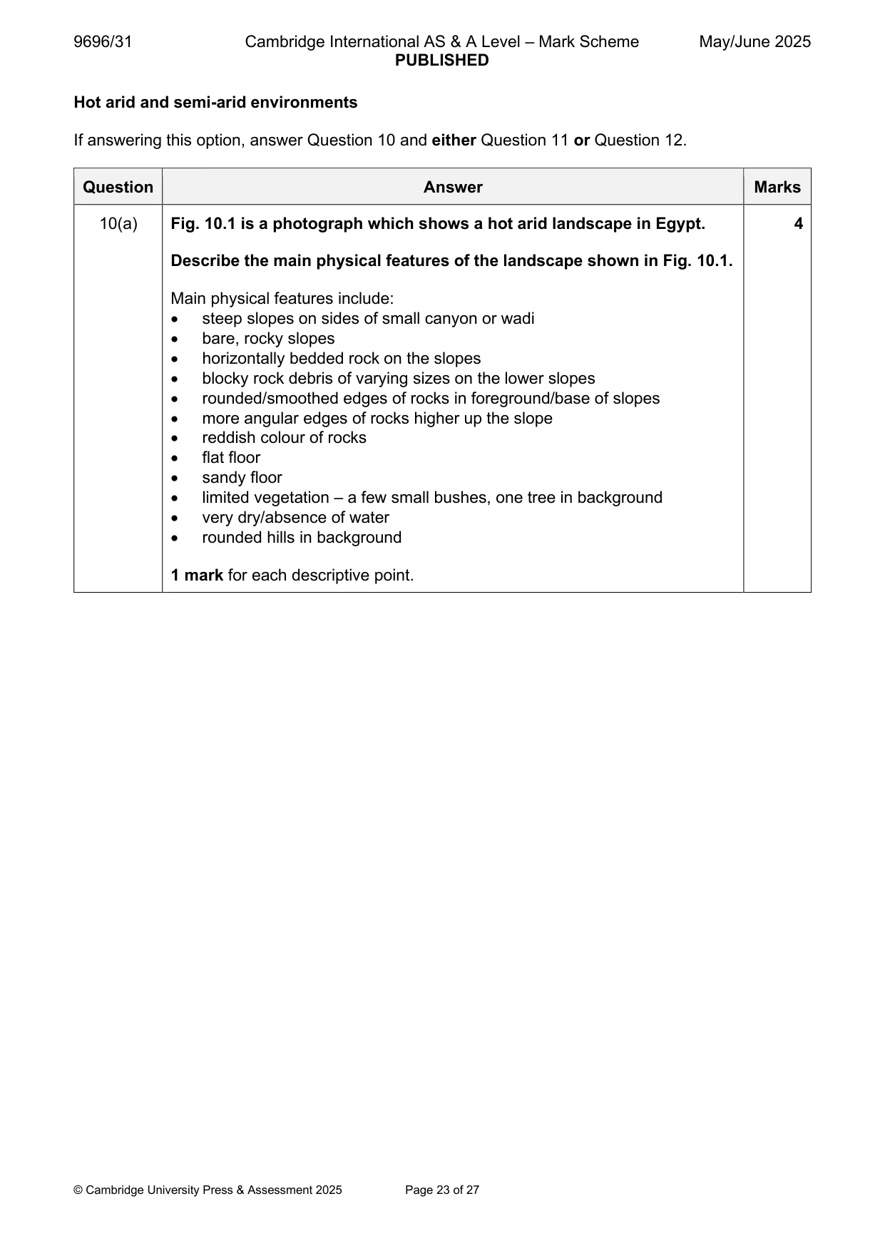Mark scheme, page 23 of 27