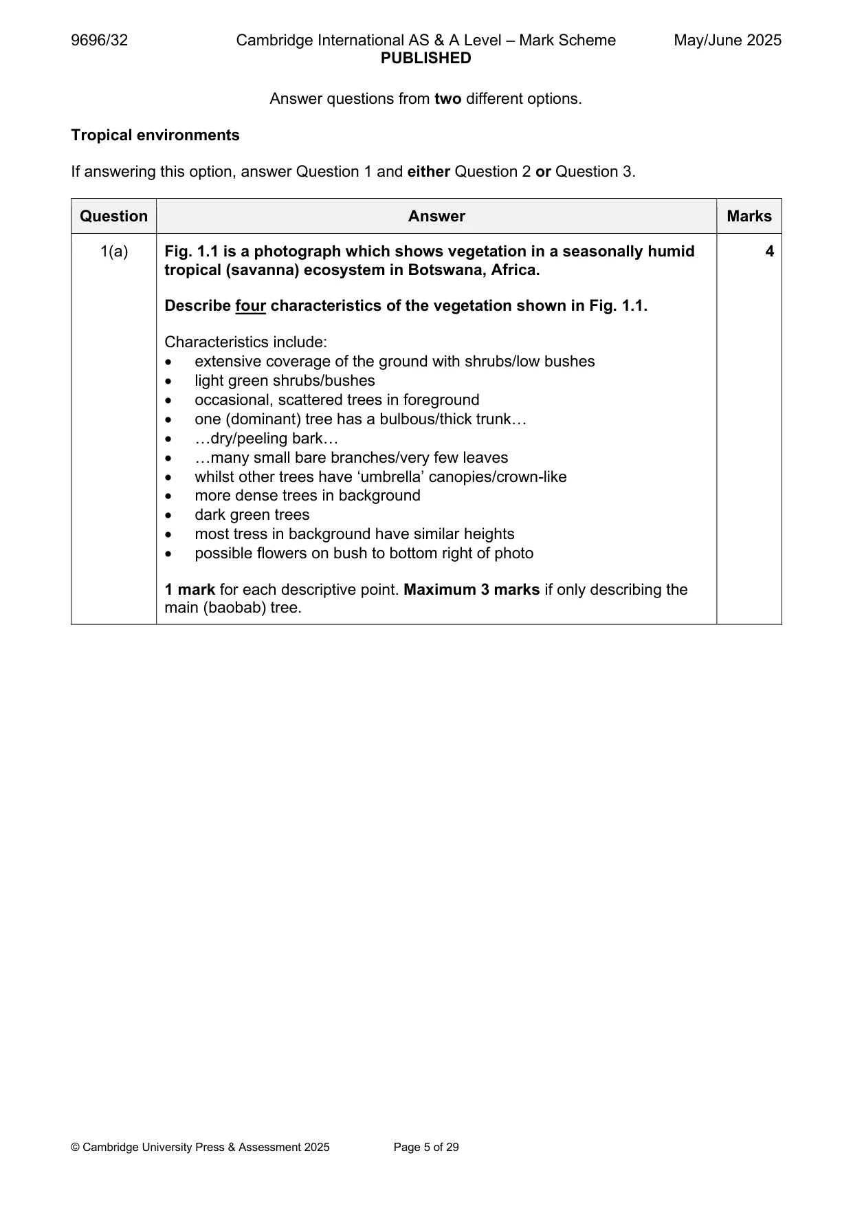 Mark scheme, page 5 of 29