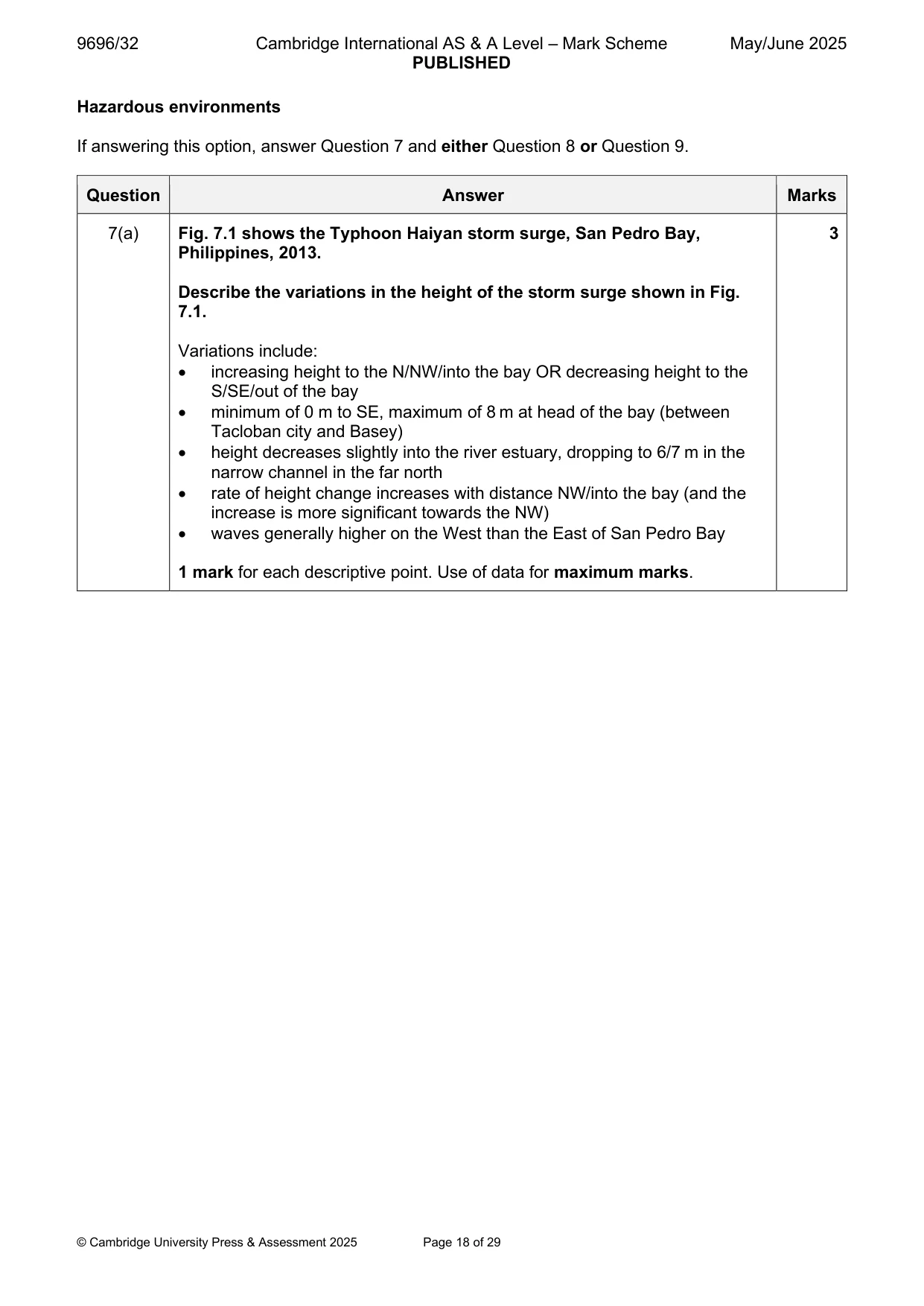 Mark scheme, page 18 of 29