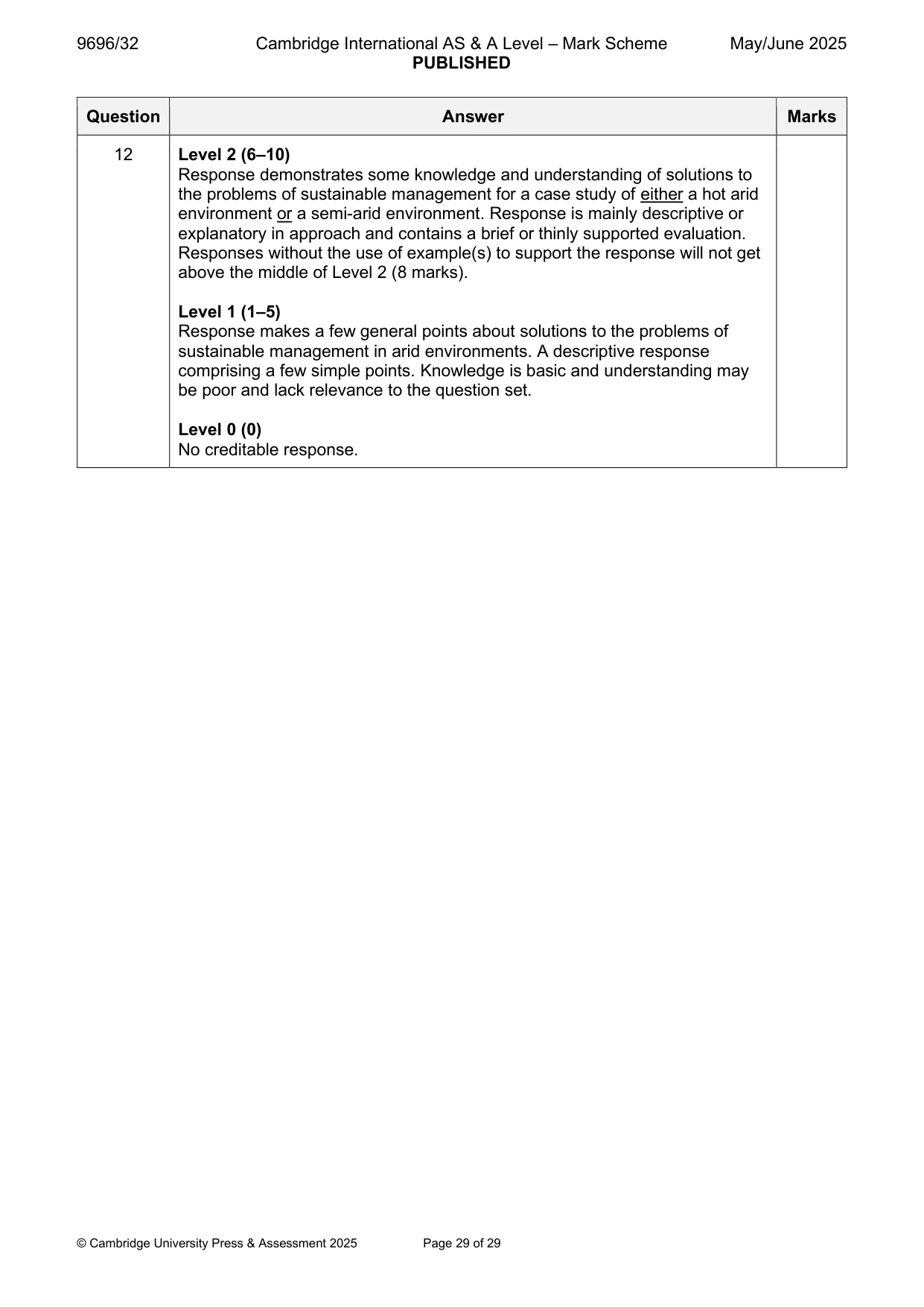 Mark scheme, page 29 of 29