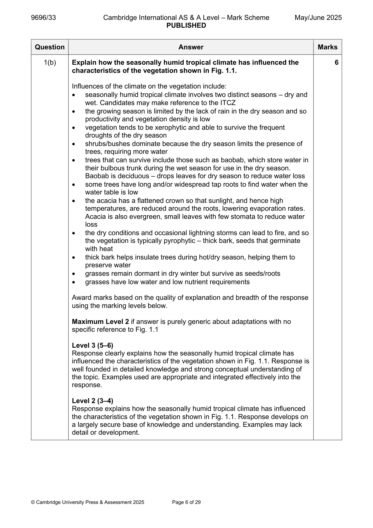 Mark scheme, page 6 of 29