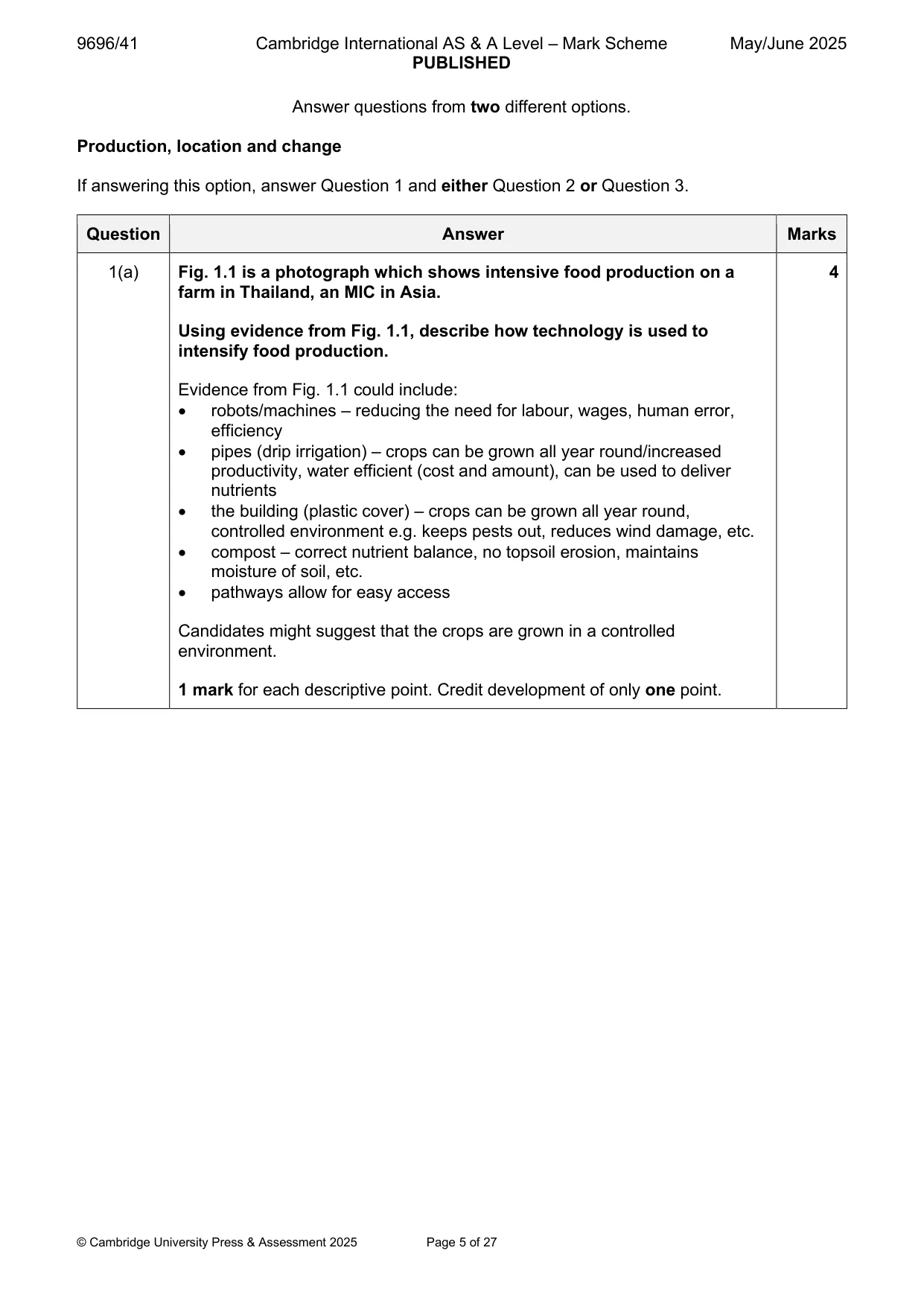 Mark scheme, page 5 of 27