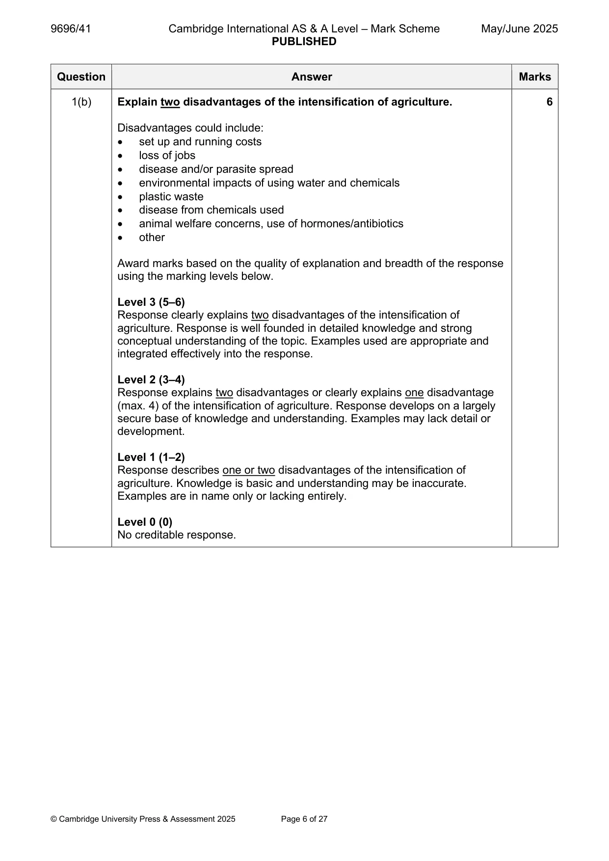 Mark scheme, page 6 of 27