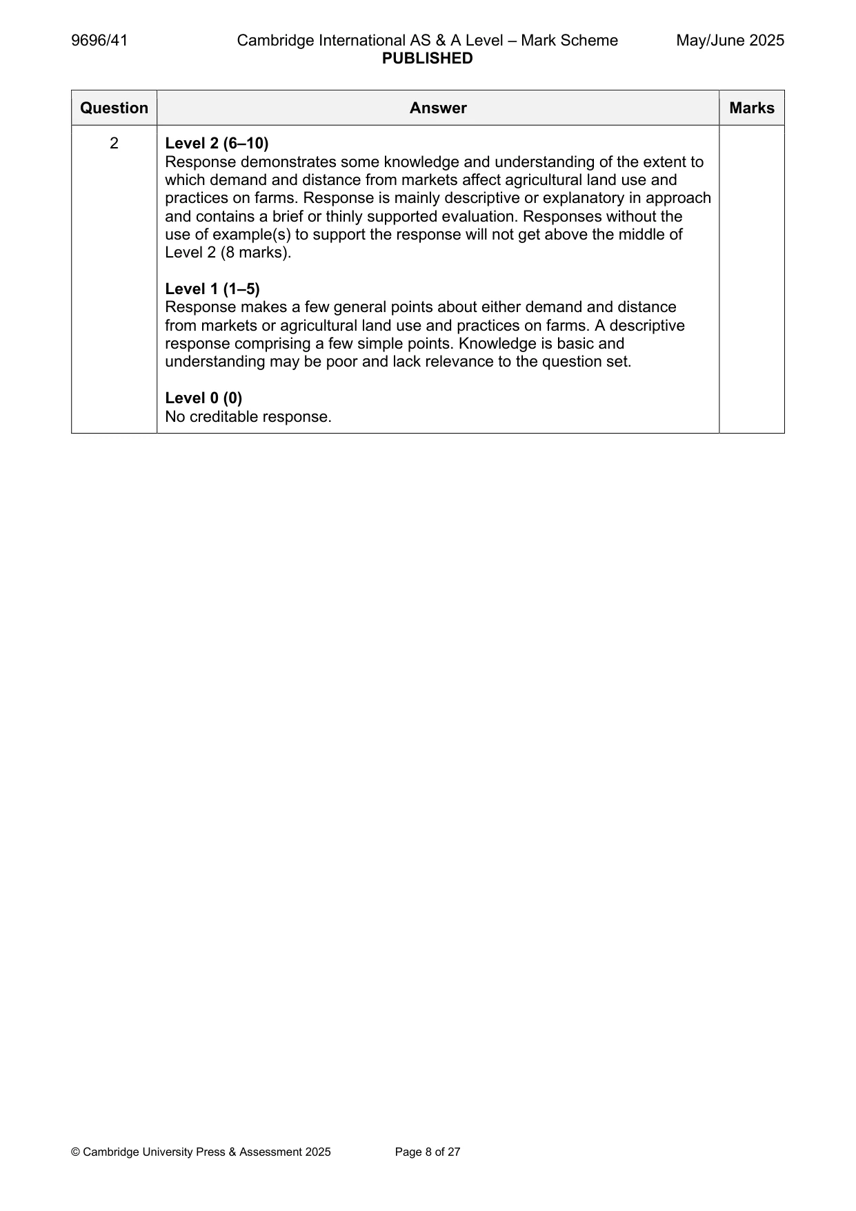Mark scheme, page 8 of 27