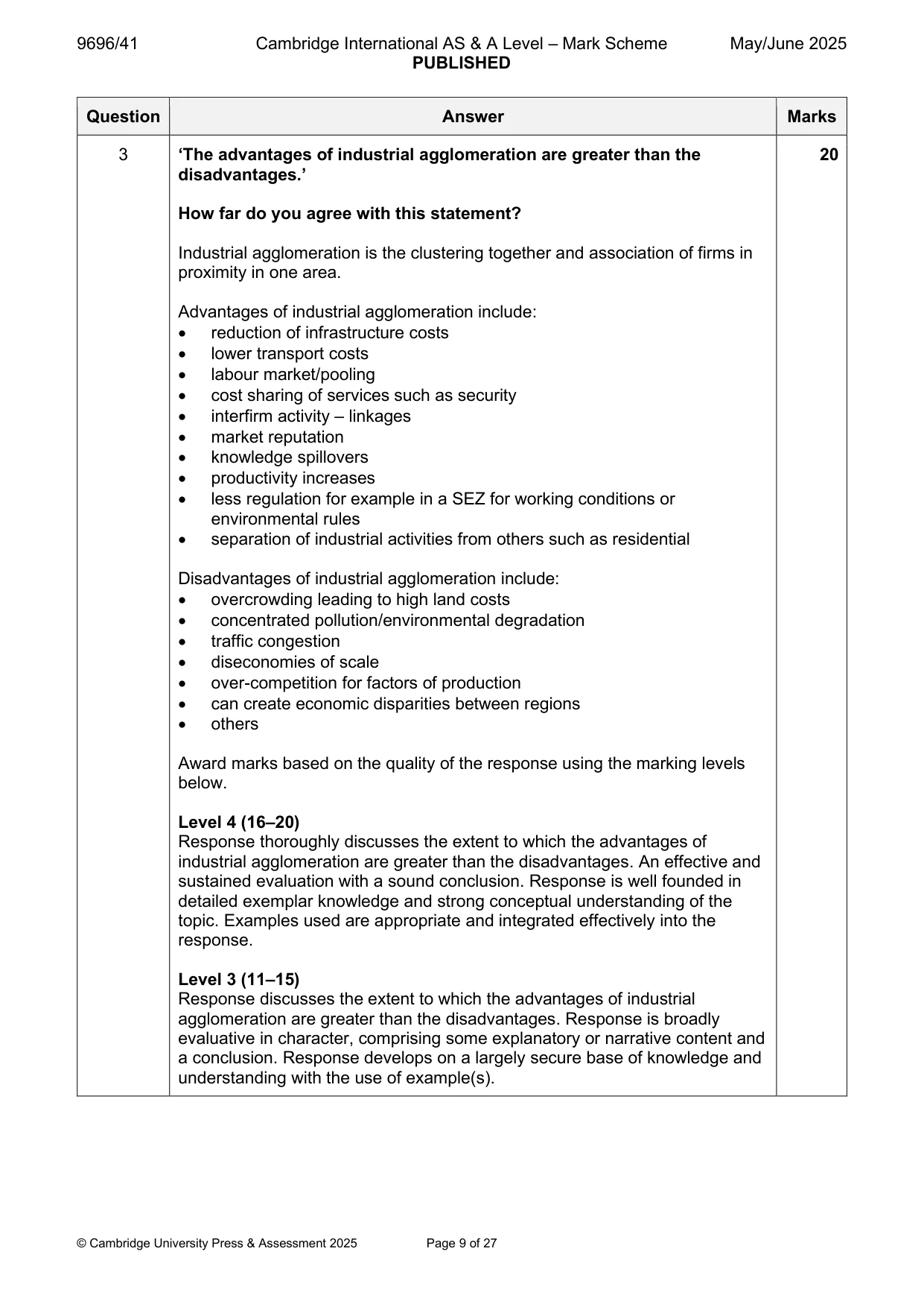 Mark scheme, page 9 of 27
