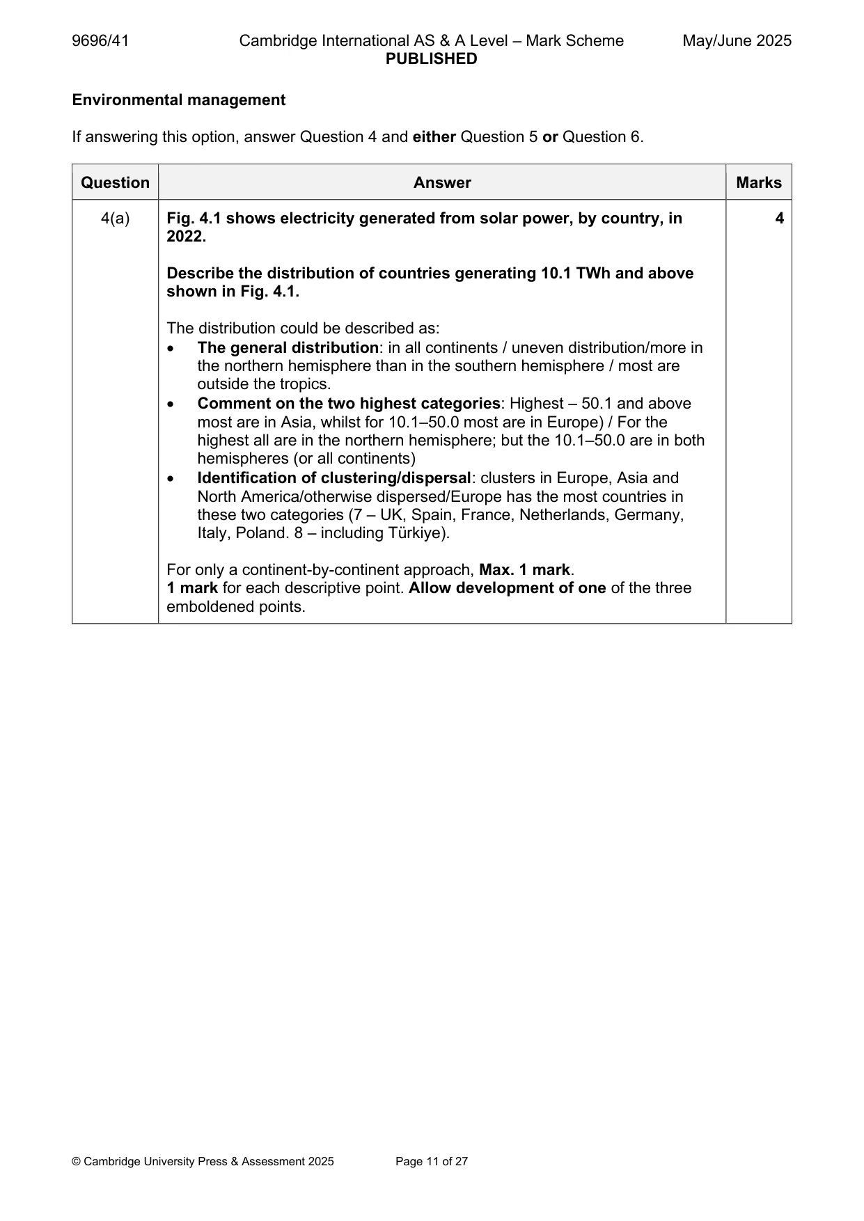 Mark scheme, page 11 of 27