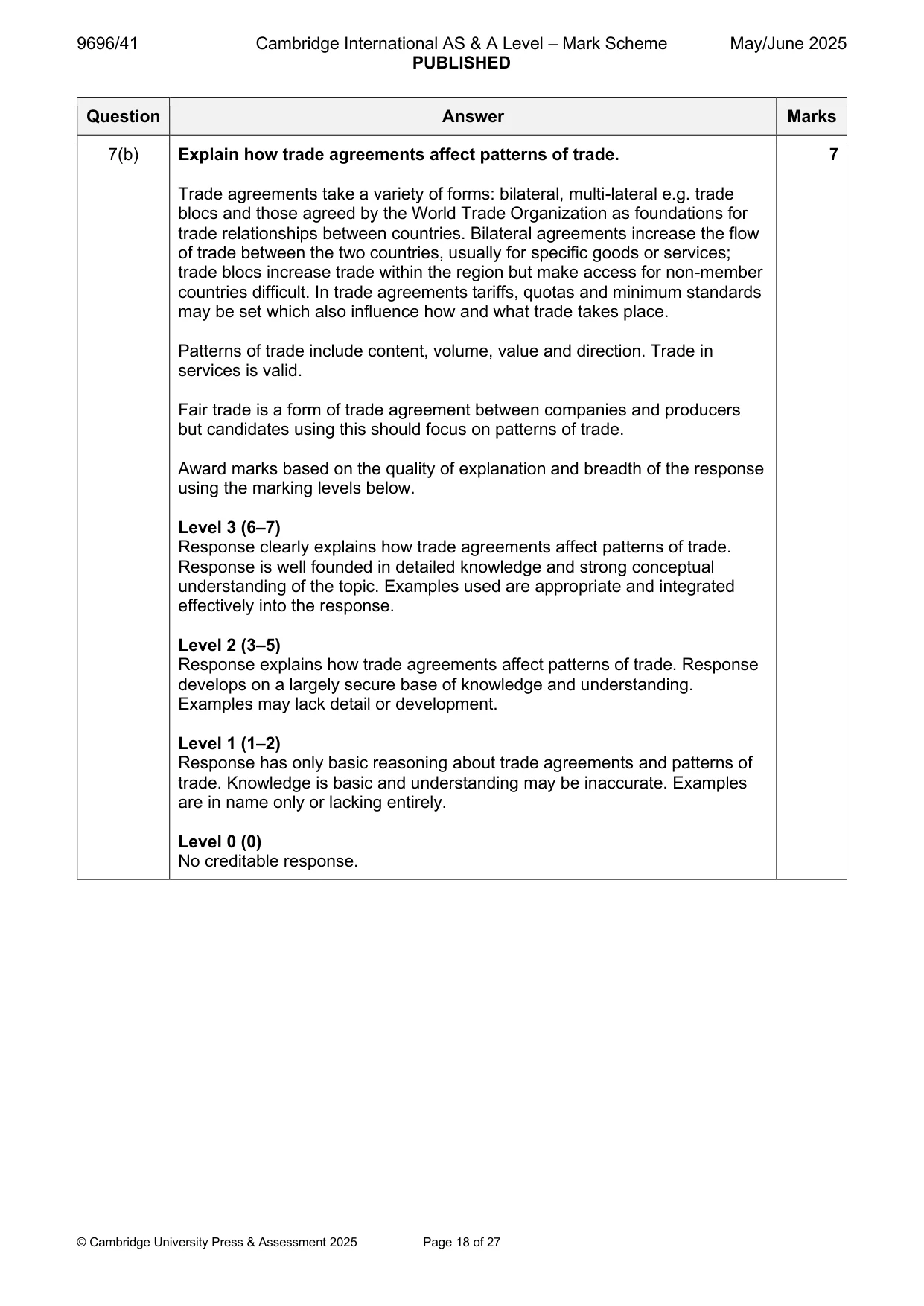 Mark scheme, page 18 of 27