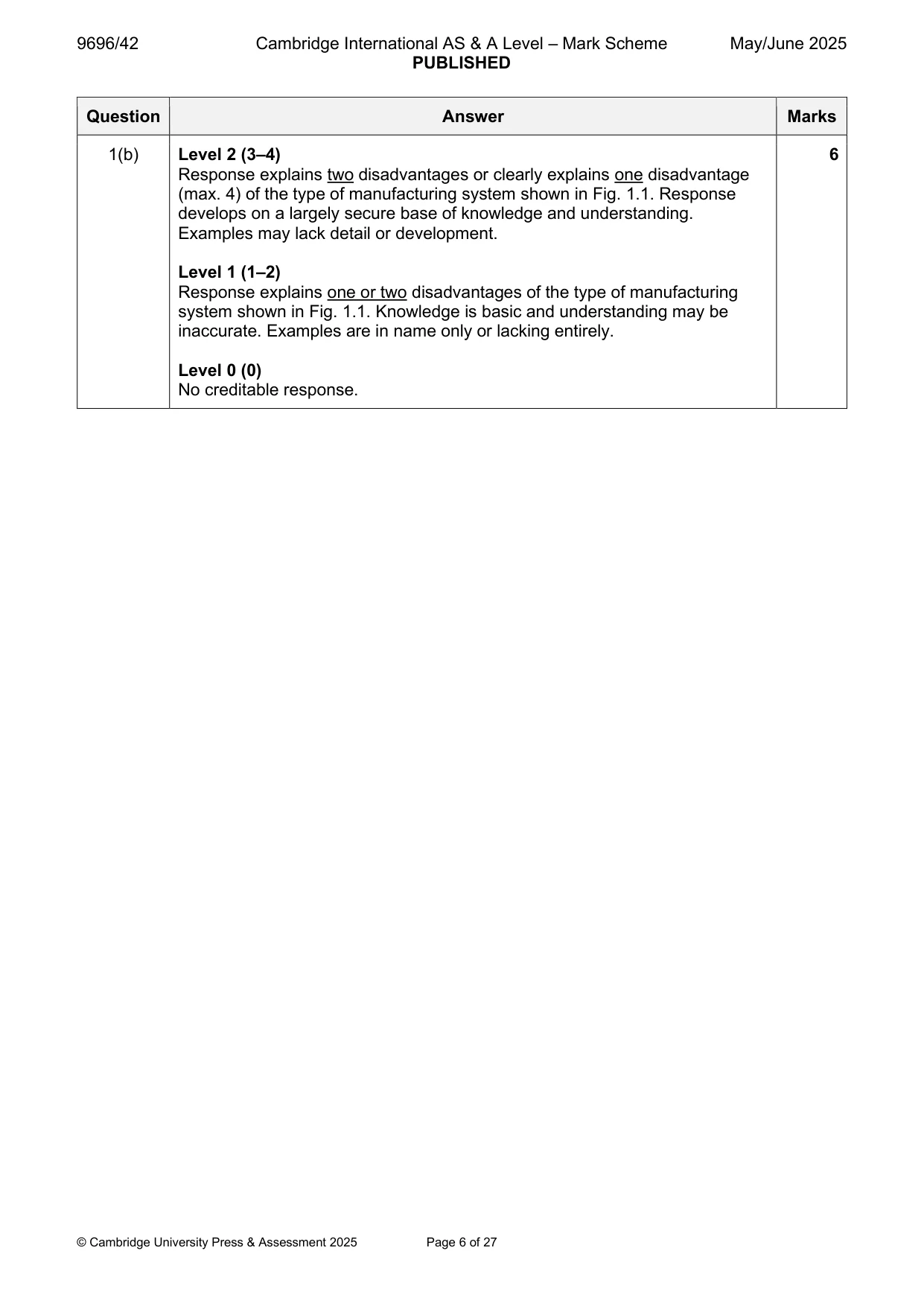 Mark scheme, page 6 of 27