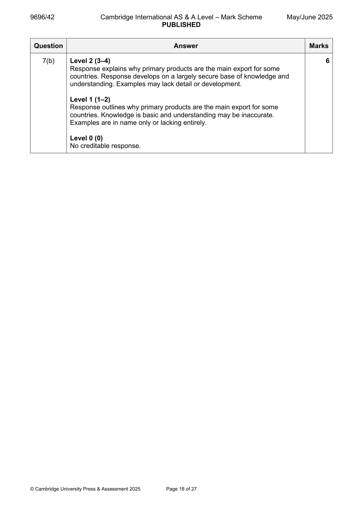 Mark scheme, page 18 of 27
