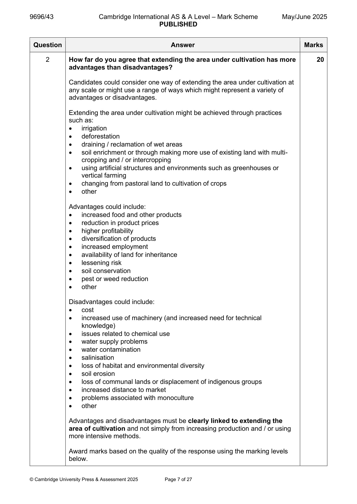 Mark scheme, page 7 of 27