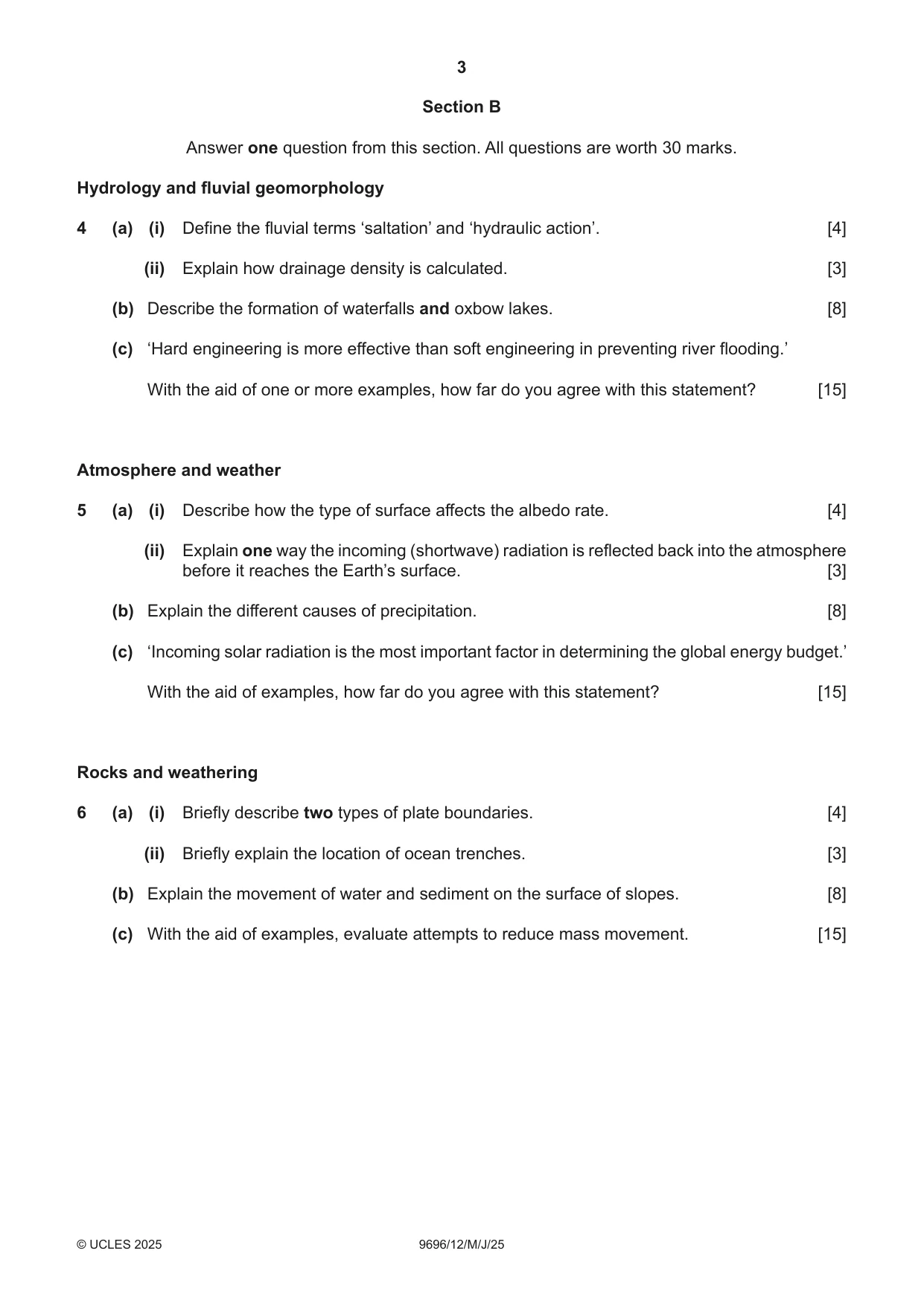 Cambridge A Level Geography 9696 2025 May/June Paper 1 · Variant 2 question paper, page 3 of 4